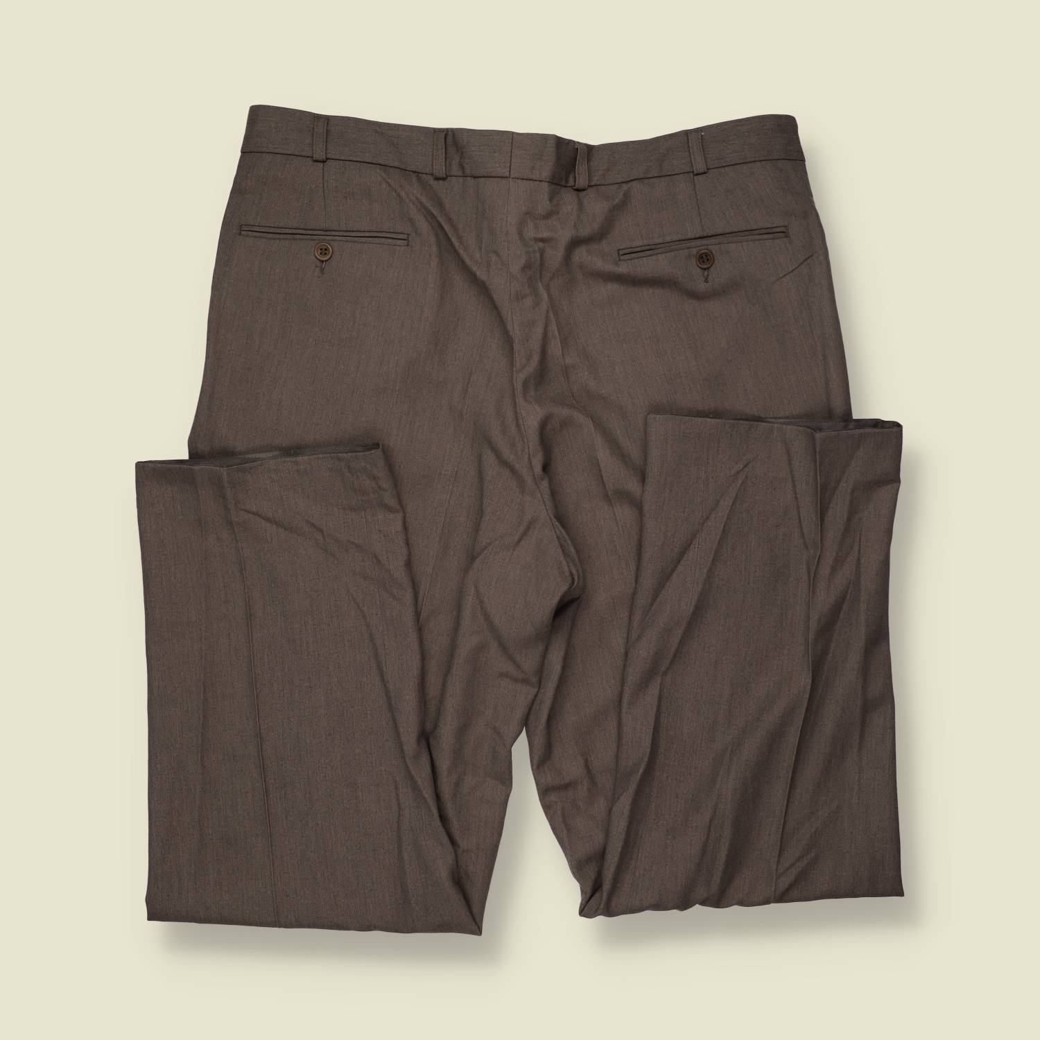 1980s | Linea Bernardo | Pleated Trousers | Taupe - w36