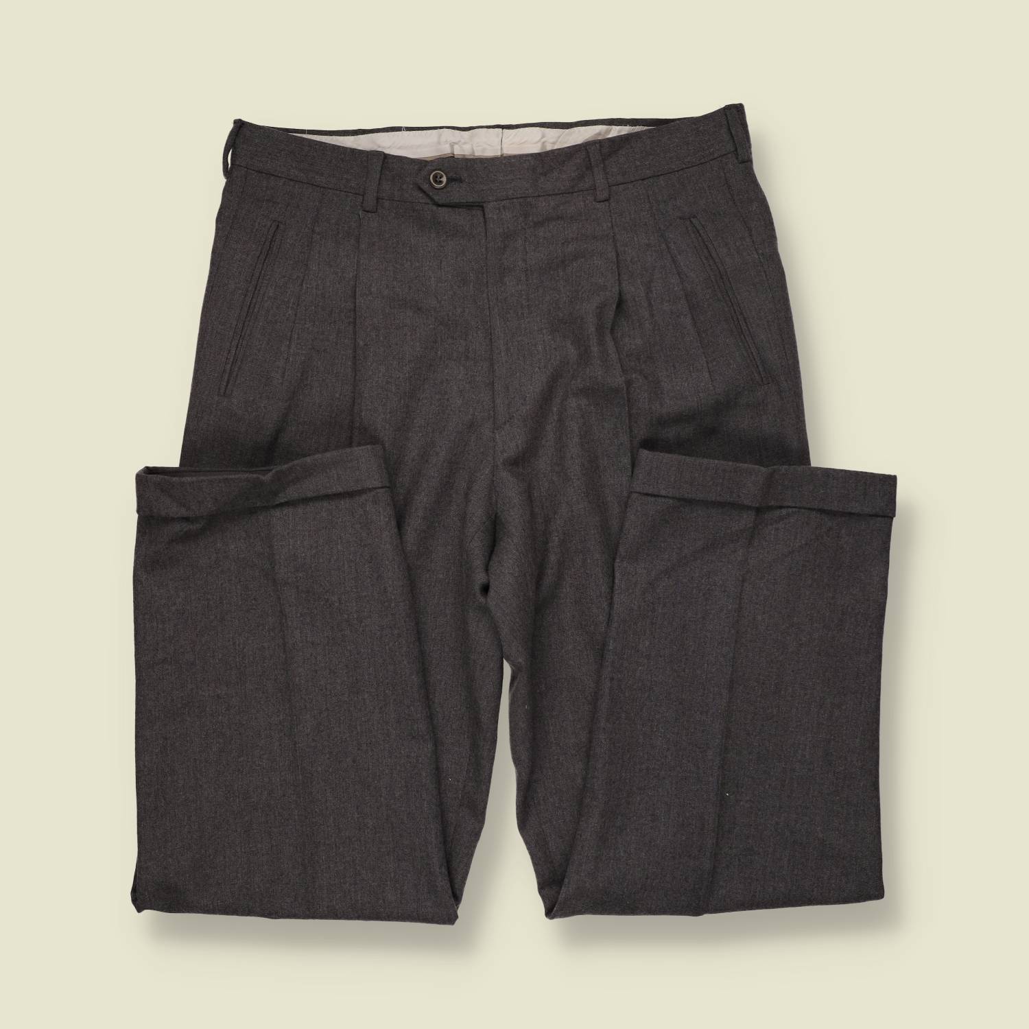 1990s | George Miller | Pleated Trousers | Charcoal - w34
