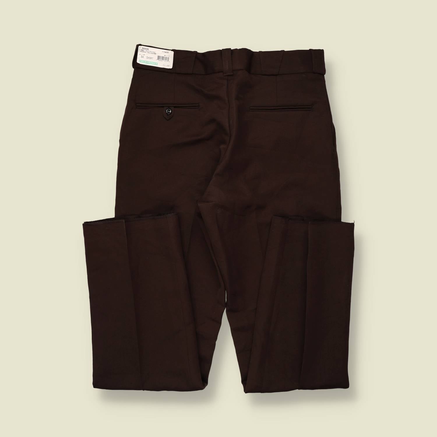 1970s | Deinheimer | Flat Front Trousers | Dark Brown - w32