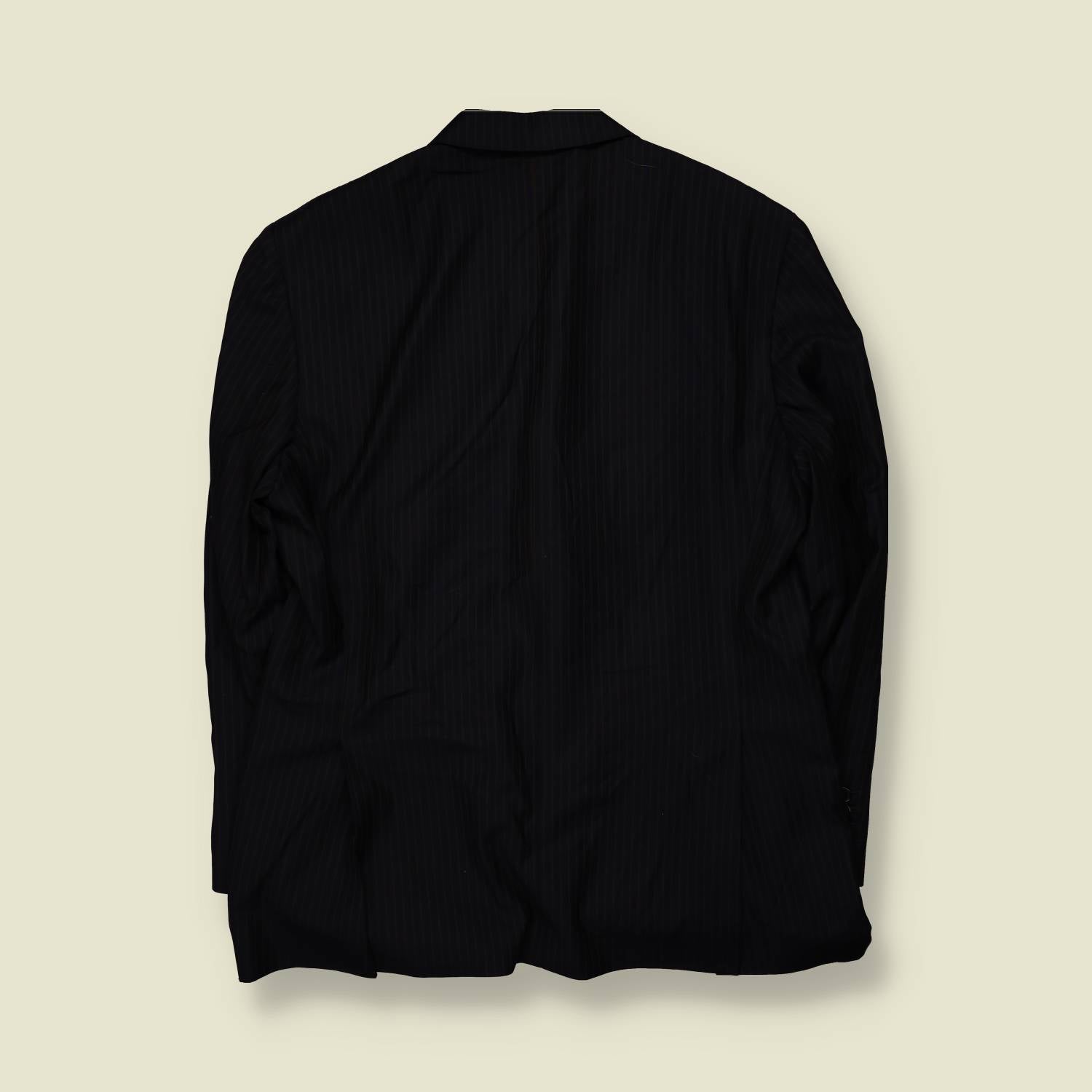 1980s | Tessito | Pinstripe Blazer | Black | Made in Italy - XL