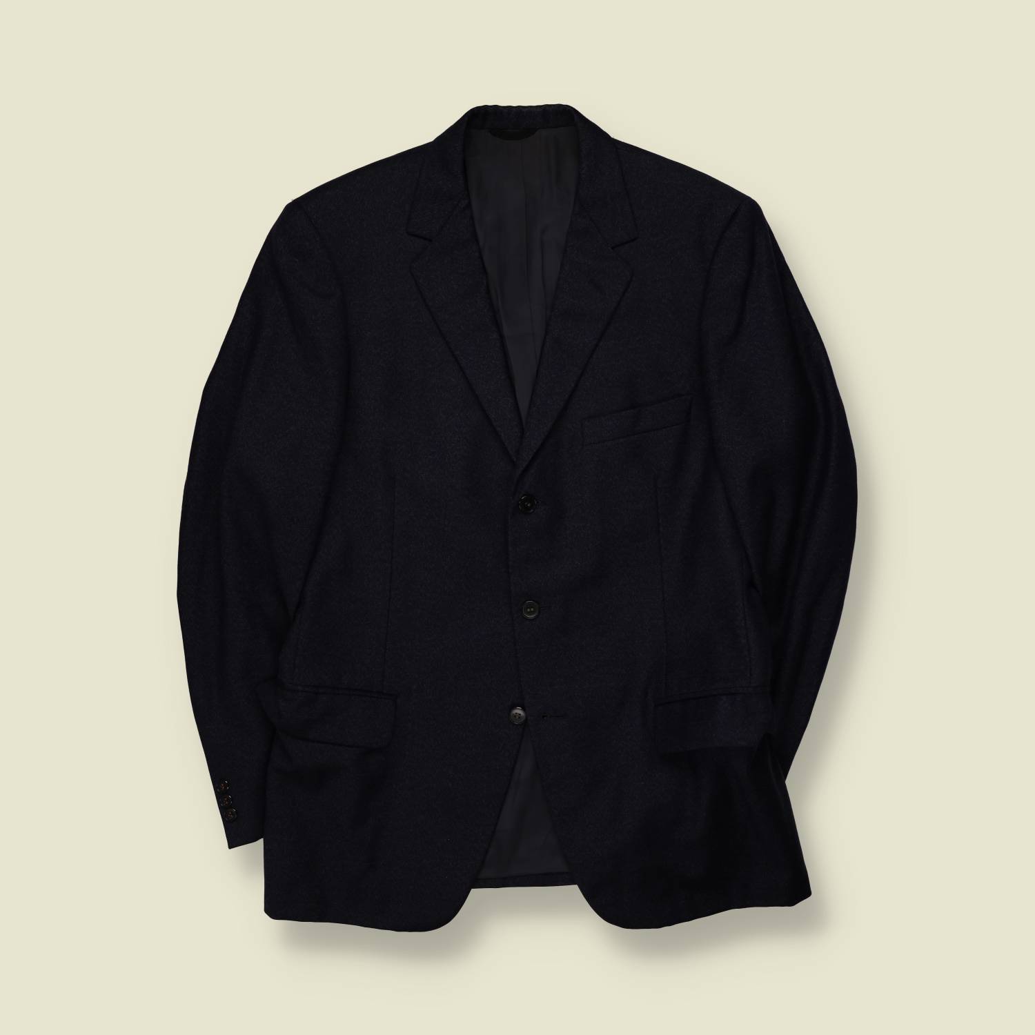 1970s | Two-Piece Suit | Navy | Pleated Trousers - S