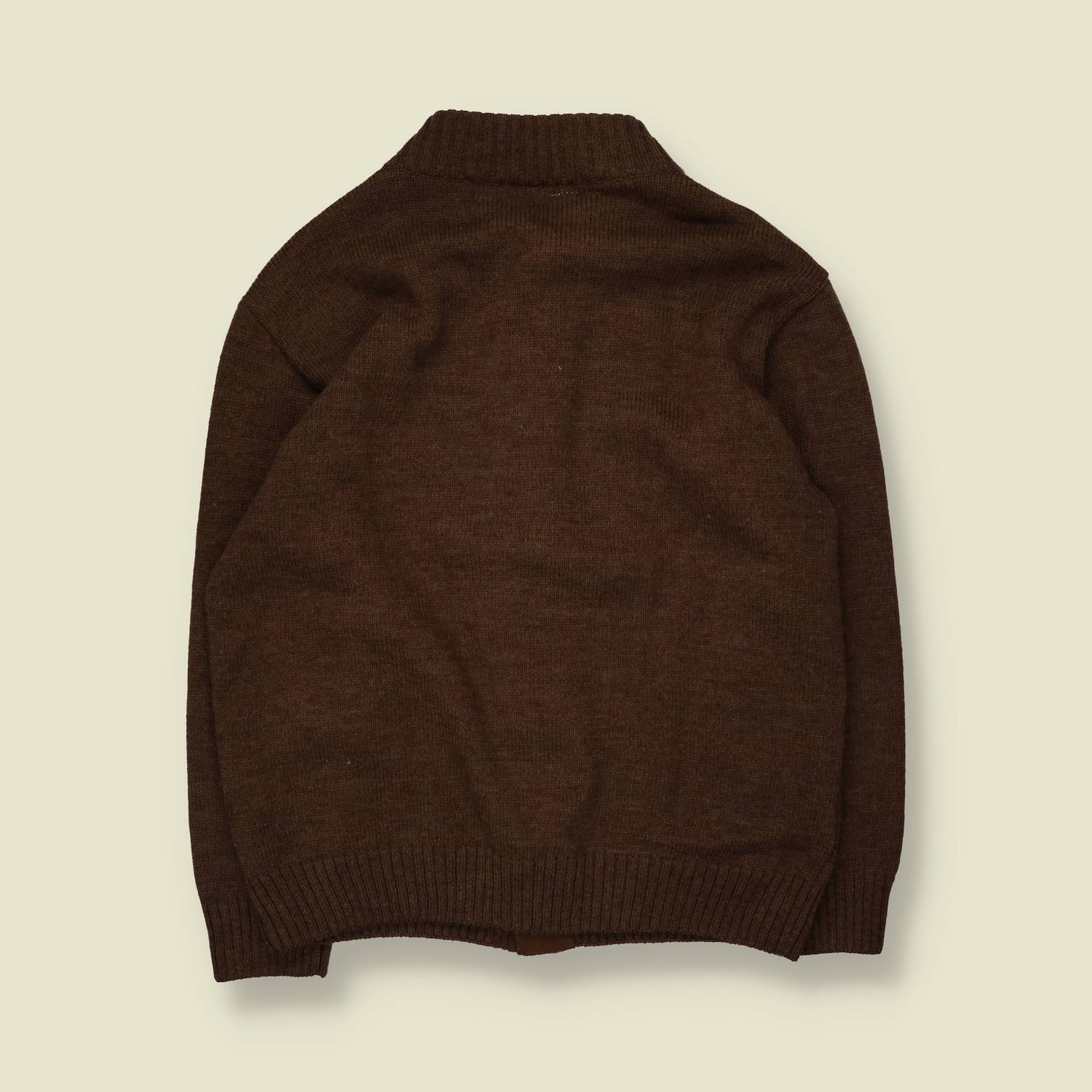 1980s | Knit Cardigan | Brown - XL