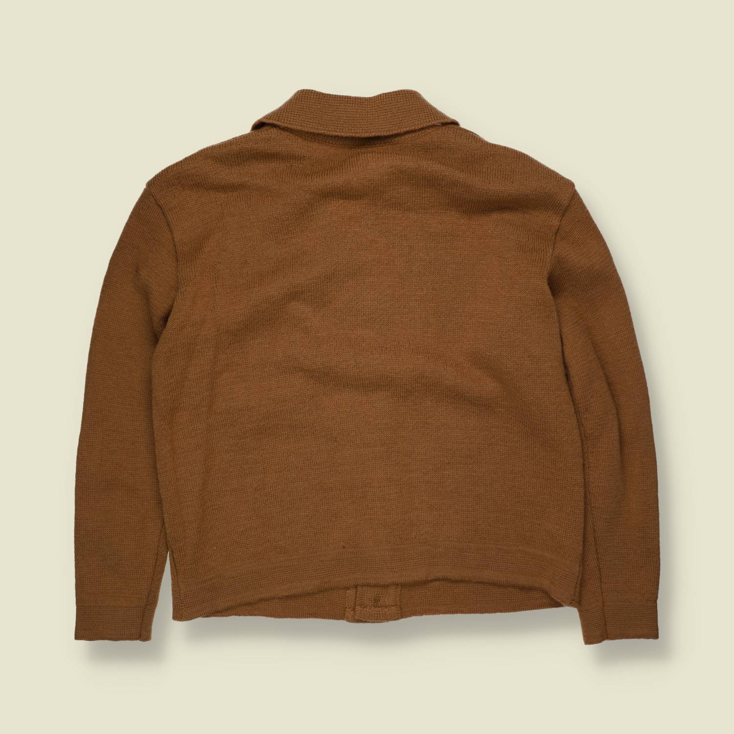 1970s | Knit Cardigan | Tan - XS