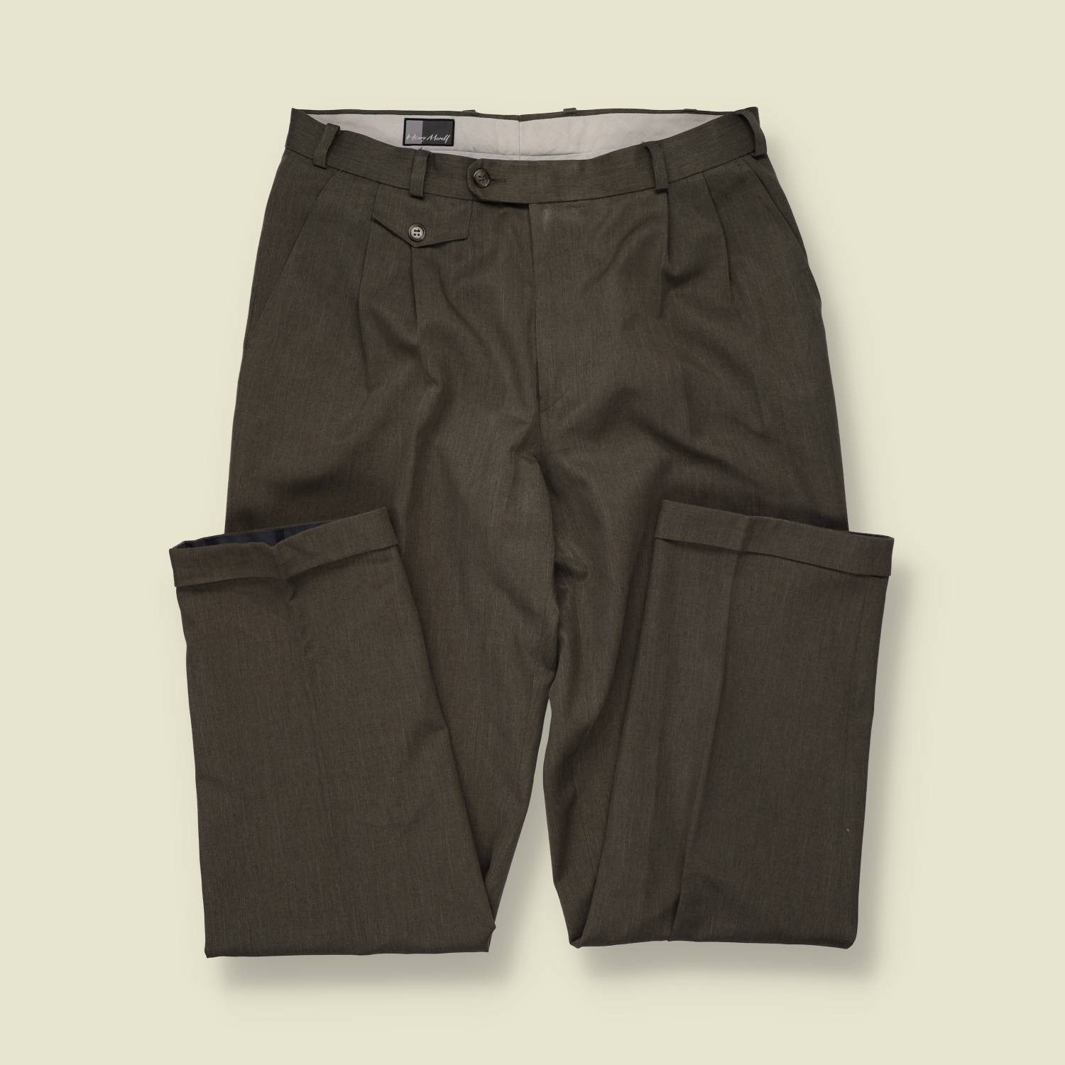 1980s | Henry Morell | Pleated Trousers | Brown - w34