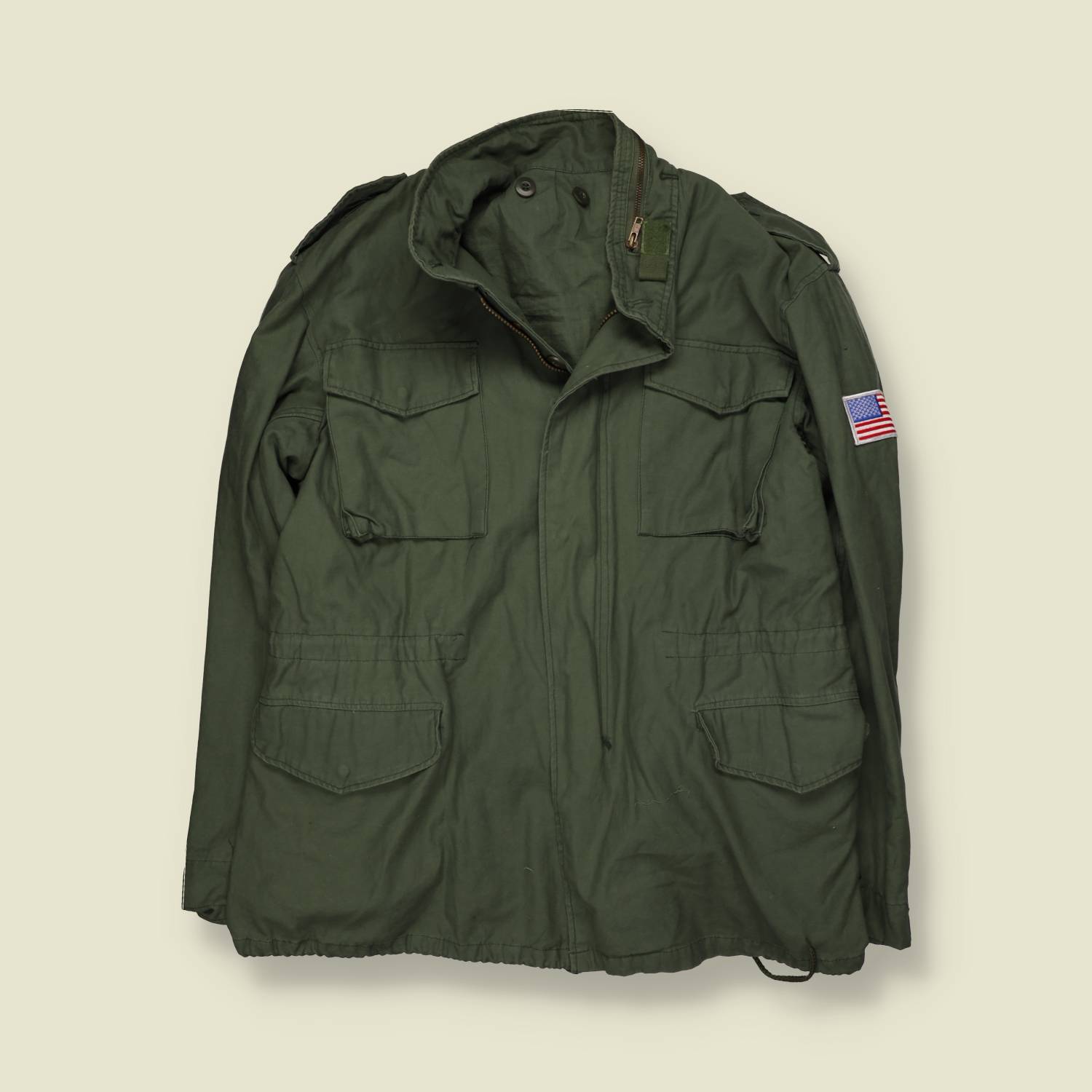 1970s | M65 Field Jacket | Olive | USA Patch - L