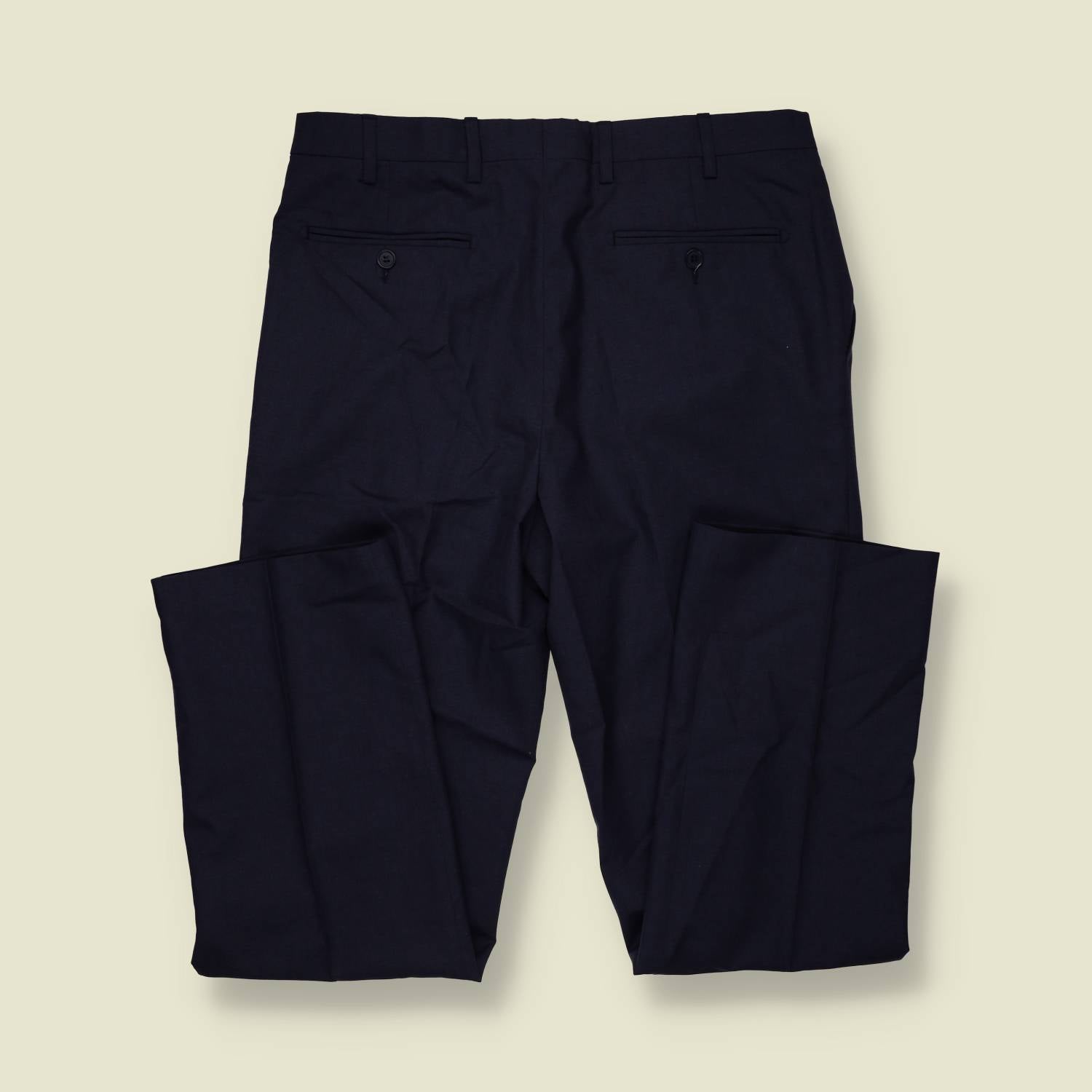 1980s | Pleated Trousers | Navy - w34