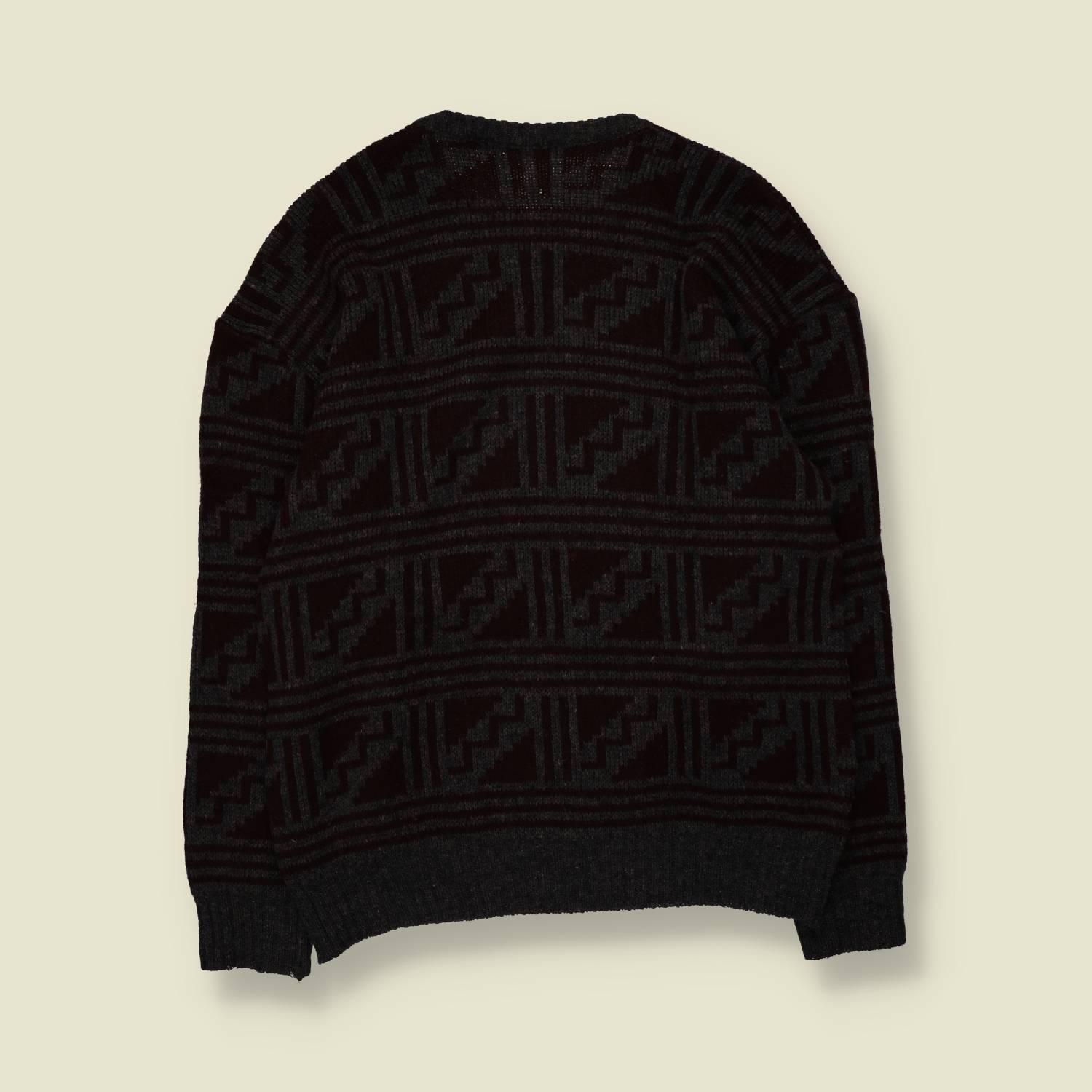 1980s | Jumper | Charcoal & Black - L