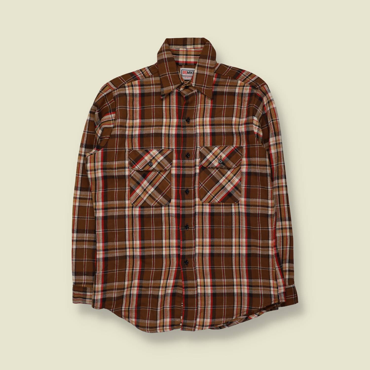1970s | Big Mike | Flannel Shirt | Brown Plaid - M