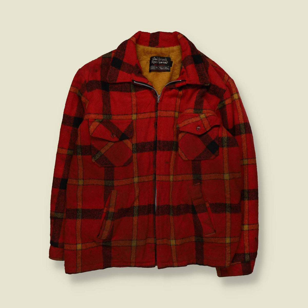 1970s | Oakbrook Sportswear Plaid Wool Hunting Jacket | Red - XL