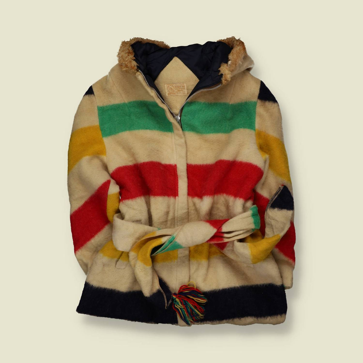 1970s | Hudson's Bay | Hooded Striped Blanket Coat - 14