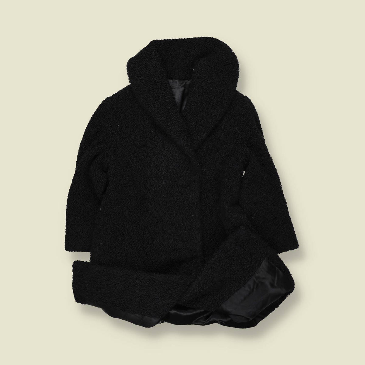 1950s | Black Faux Astrakhan Coat - 10