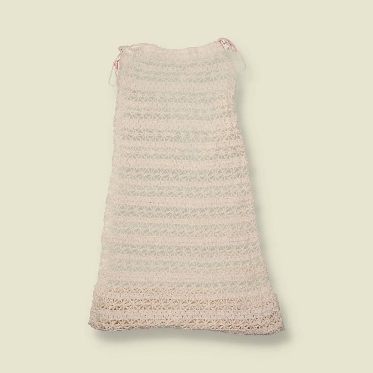 1970s | Cream Crochet Sleeveless Dress - 4