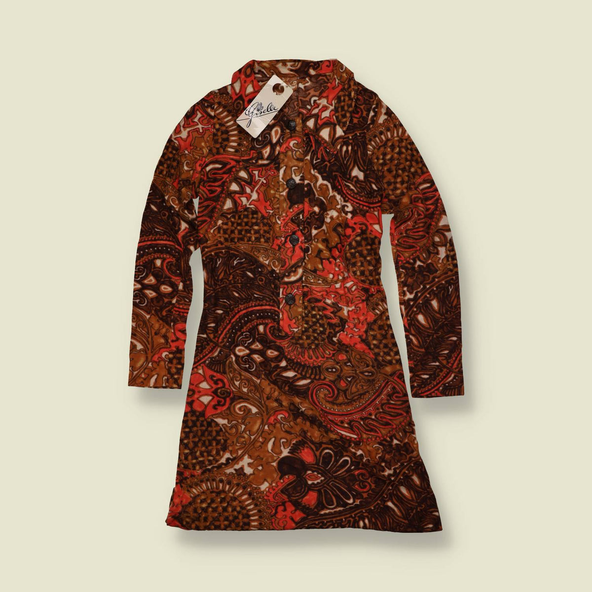 1970s | Deadstock Psychedelic Paisley Mini Dress | Giselle - 4