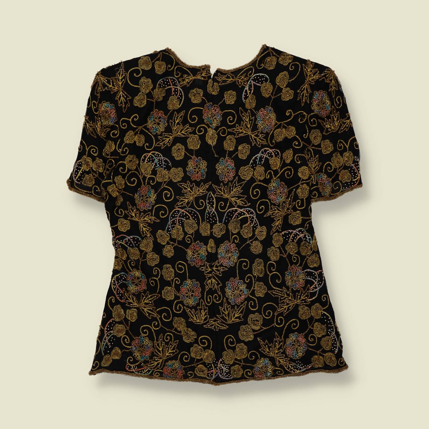 1980s | Papell Boutique | Made in India | Deadstock Beaded Silk Top - 10