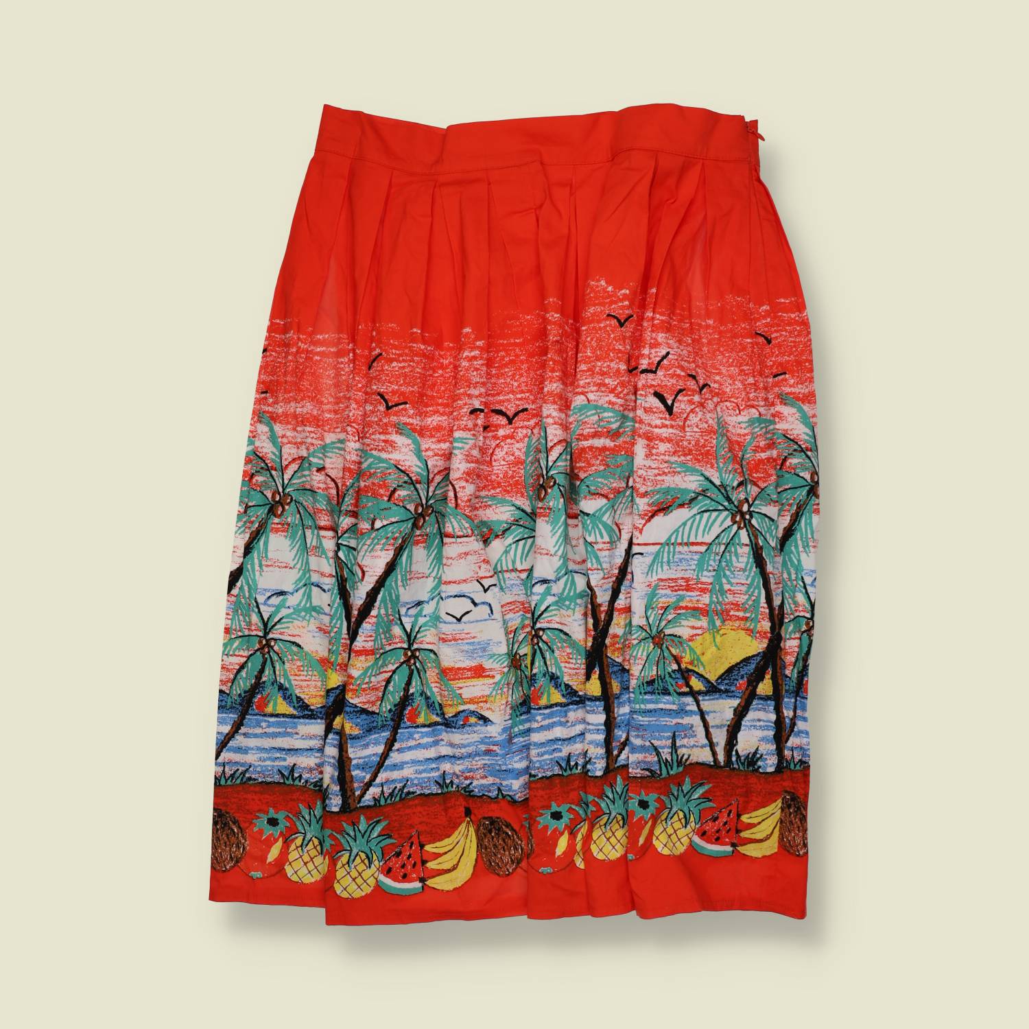 2000s | Dancing Days | Half Circle Skirt | Tropical Print - w30