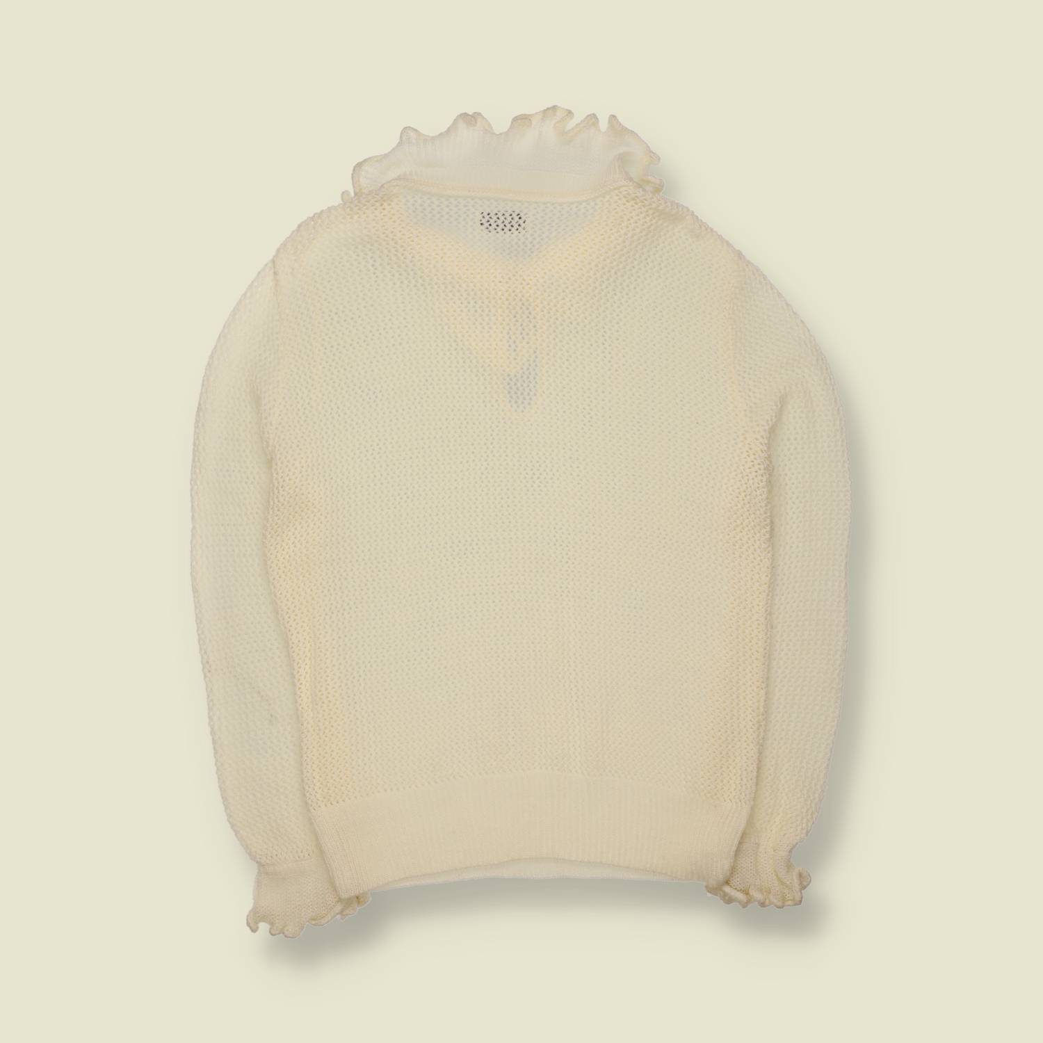 1970s | Cuddle Knit | Ruffle Collar Knit Top - 12