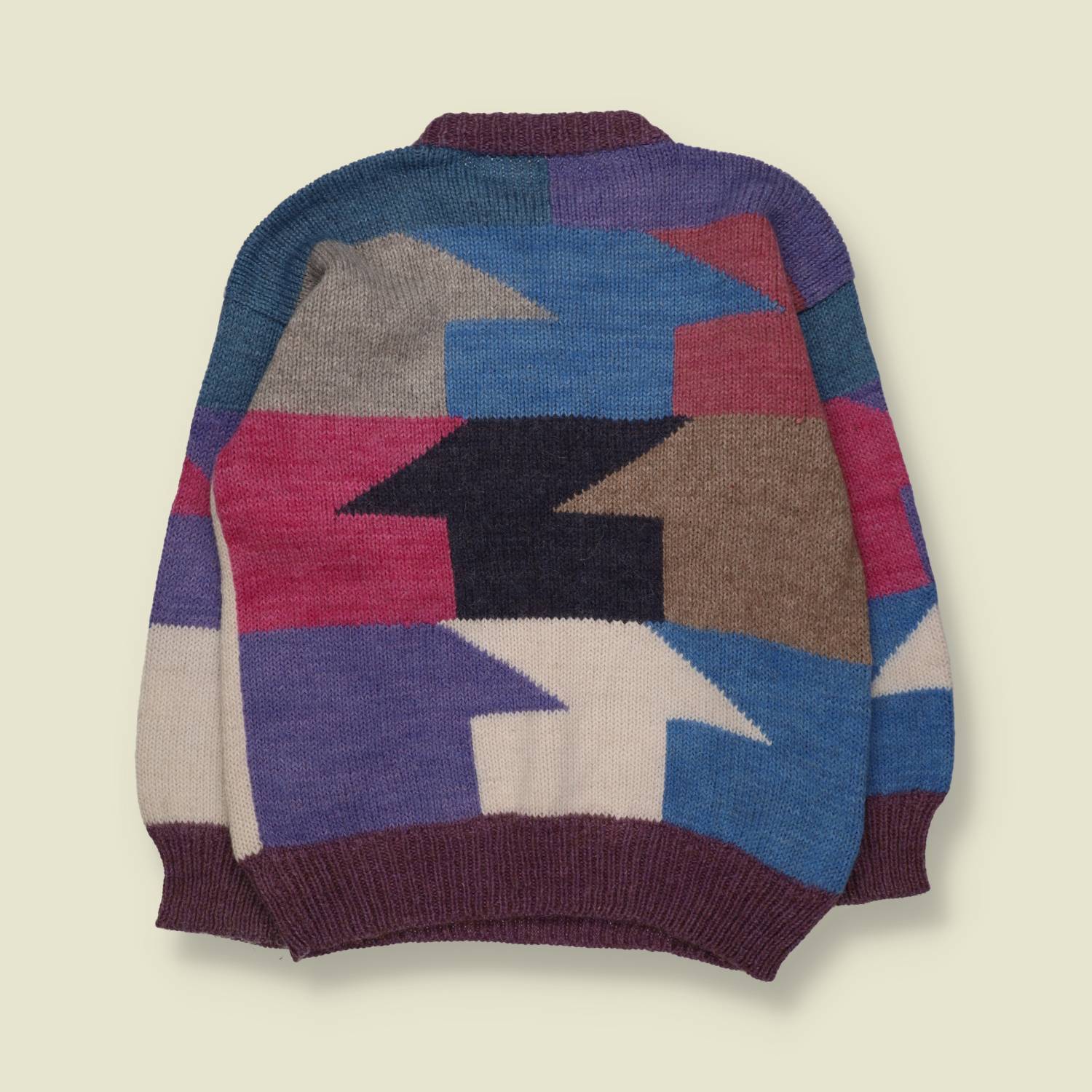 1970s | Handknit | Folk Scene Knit Jumper - 16