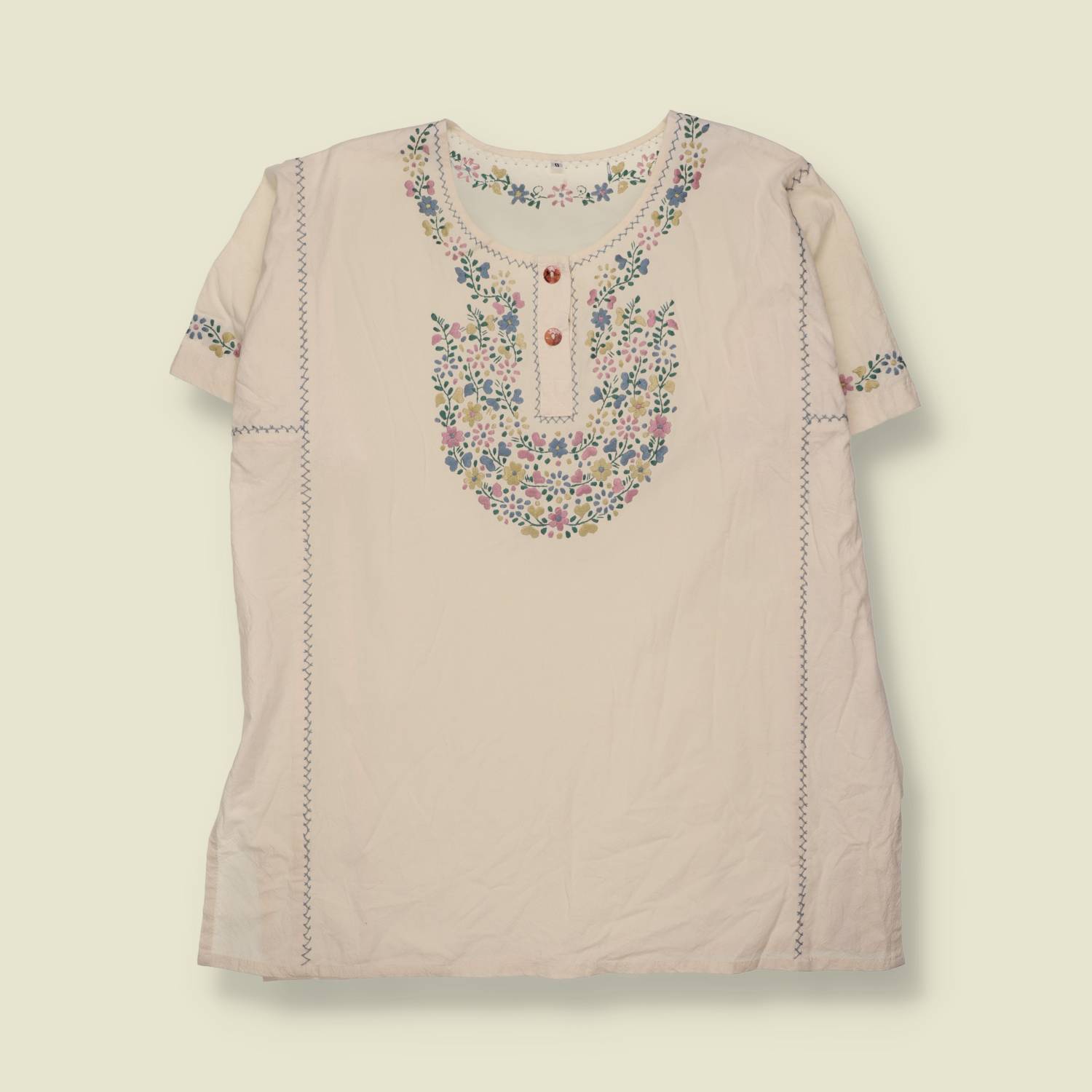 1990s | Folk Blouse | Embroidered - 22