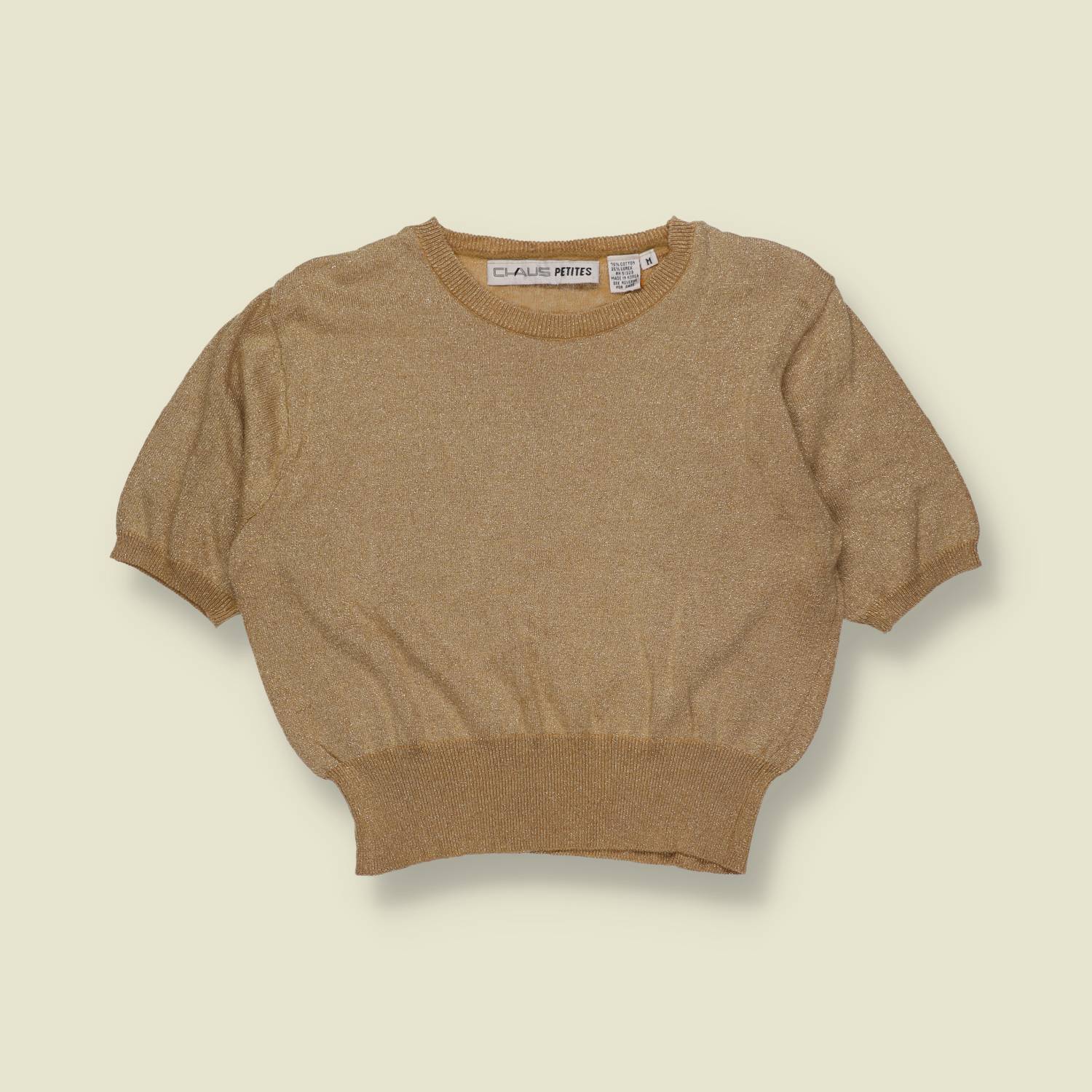 1980s | Claus Petites | Sparkly Short Sleeve Knit Top - 10