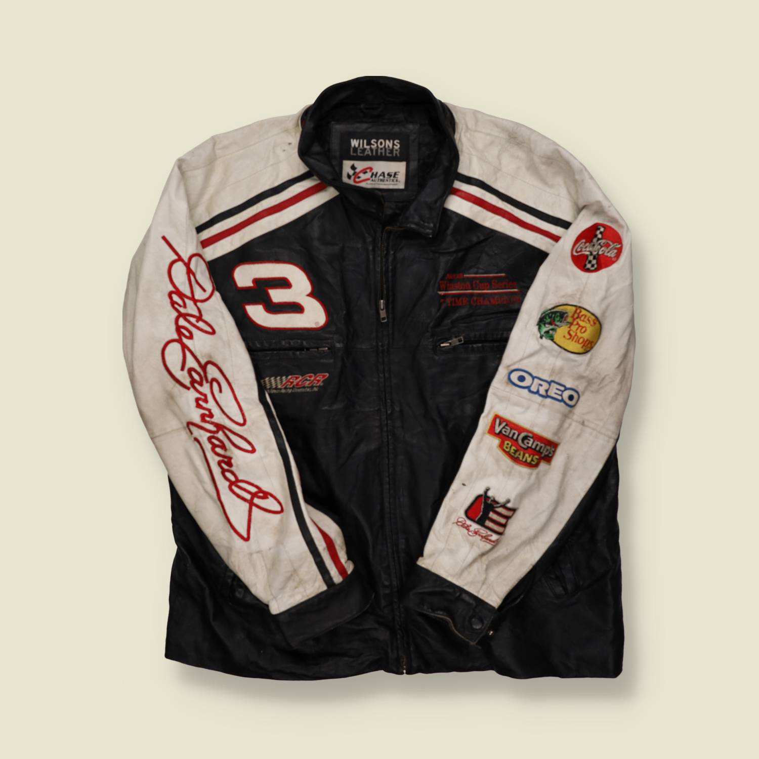 20OOs Wilsons Chase Dale Earnhardt Leather Jacket - M/L