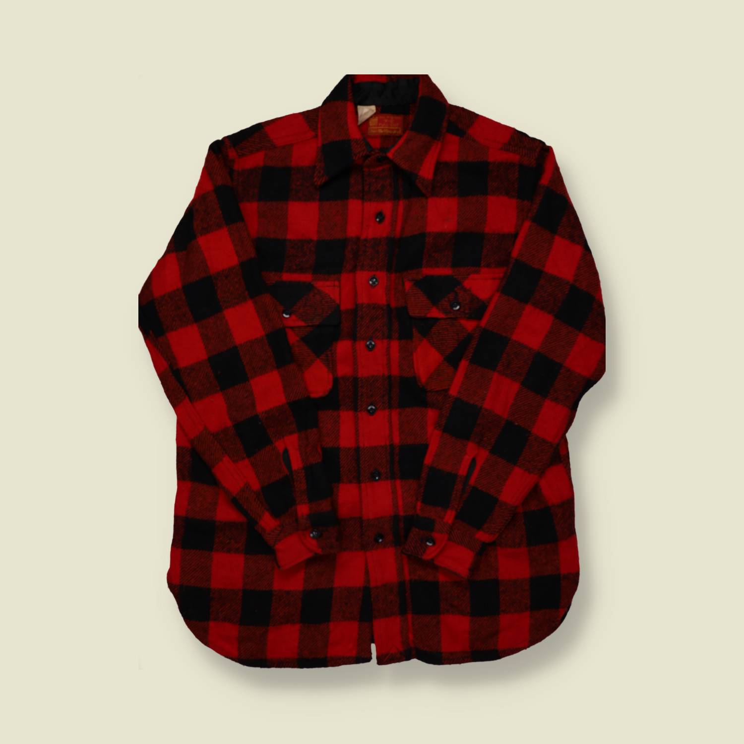 1970s Buffalo Plaid Wool Shirt - M