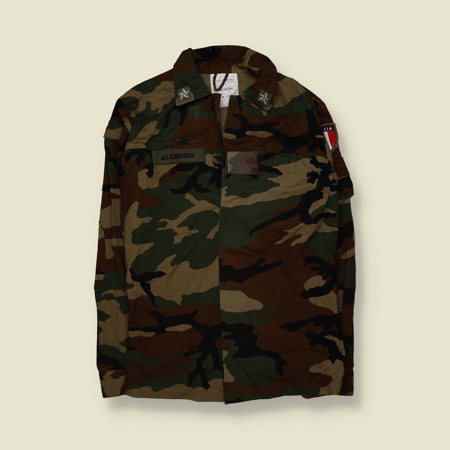 1990s | Italian Army | Woodland Camouflage Field Jacket | Mimetico – S