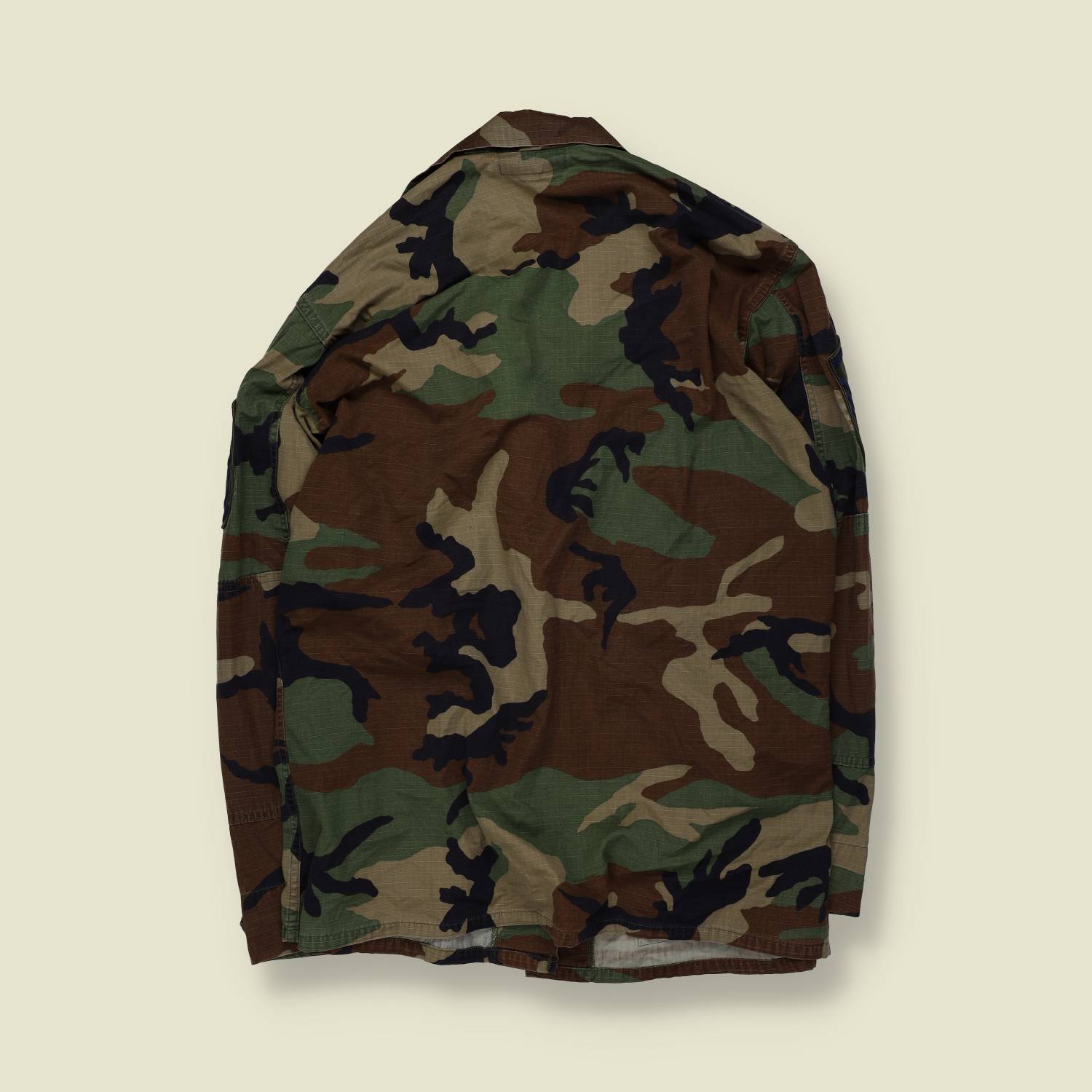 1980s–1990s | US Air Force | Woodland Camouflage BDU Combat Shirt – L