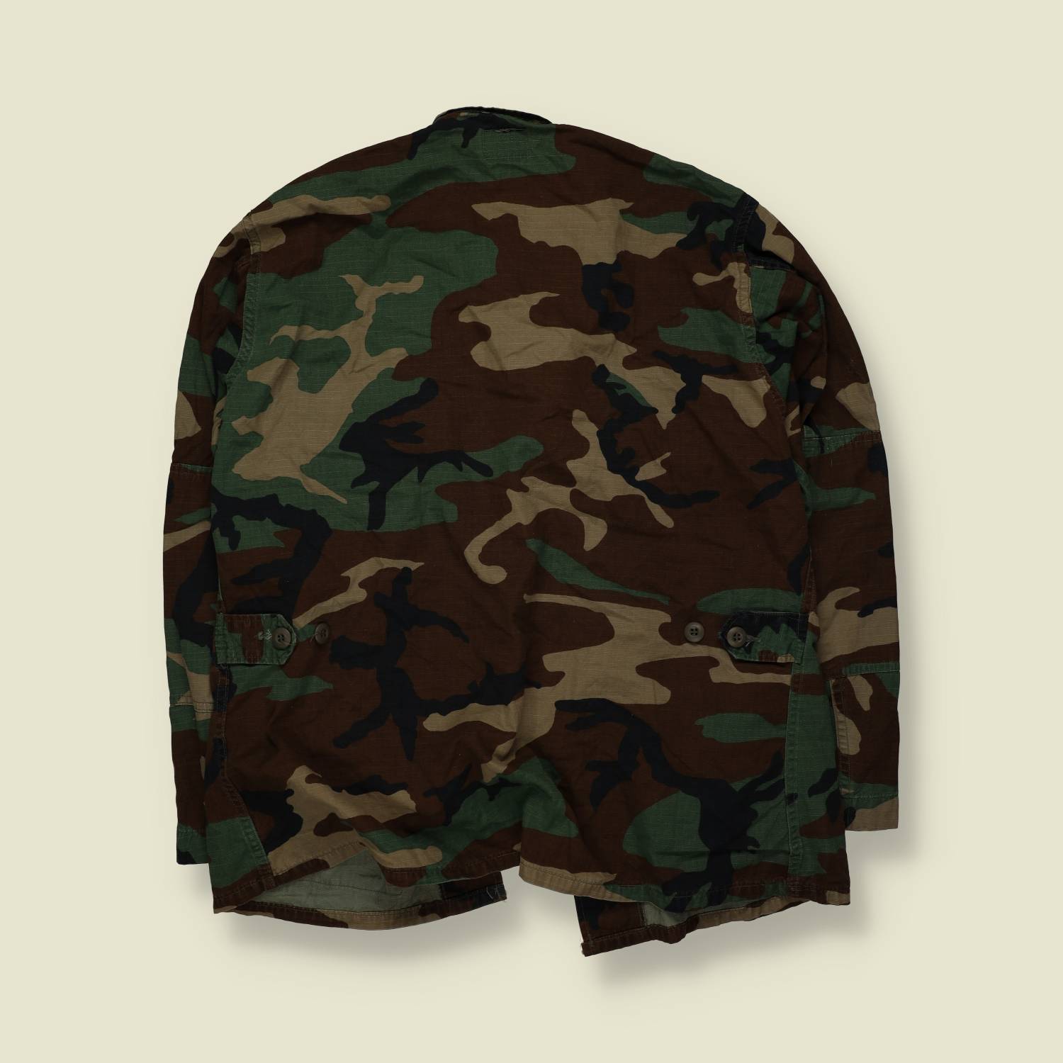 1980s–1990s | US Army | Woodland Camouflage BDU Combat Shirt | Narcotics Task Force – XL