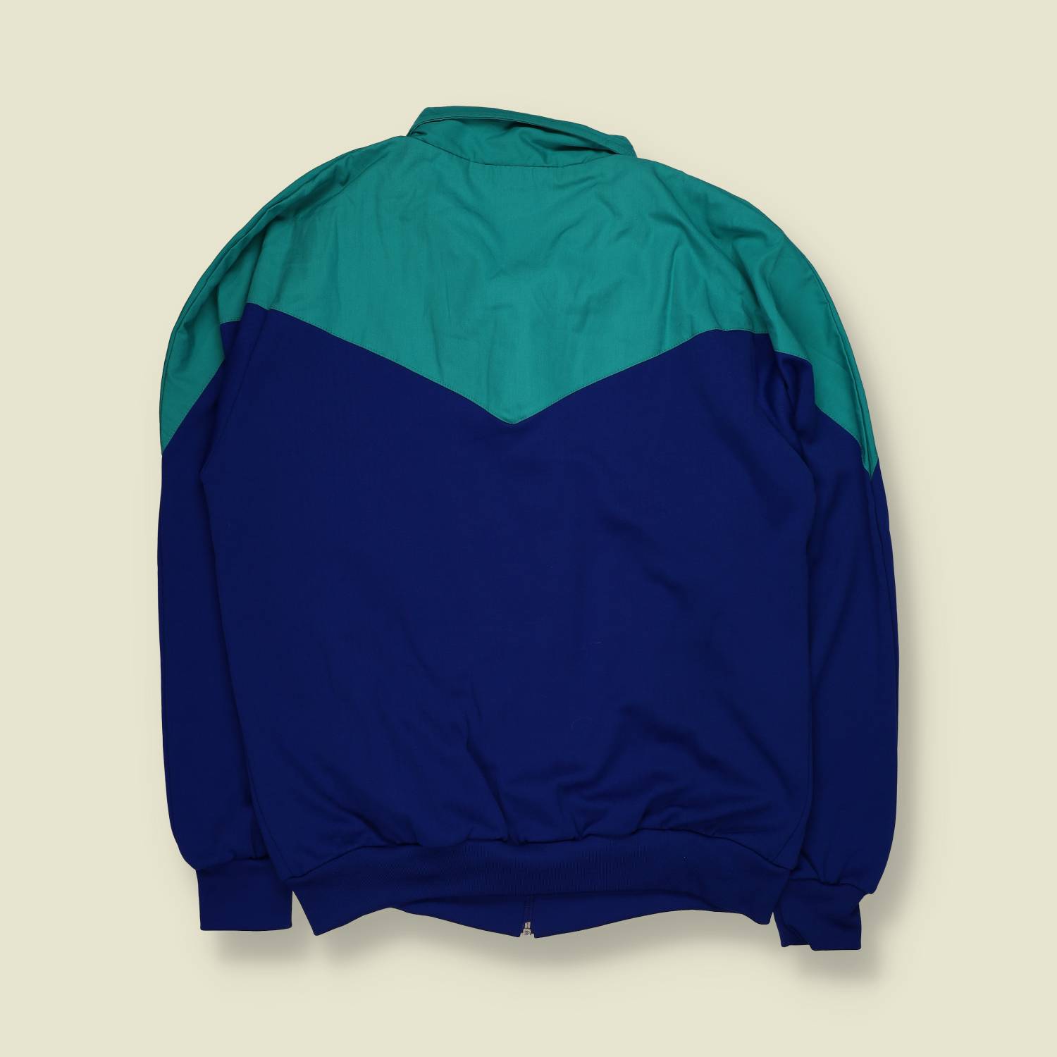 1980s | Poly Track Jacket | Blue & Green – S