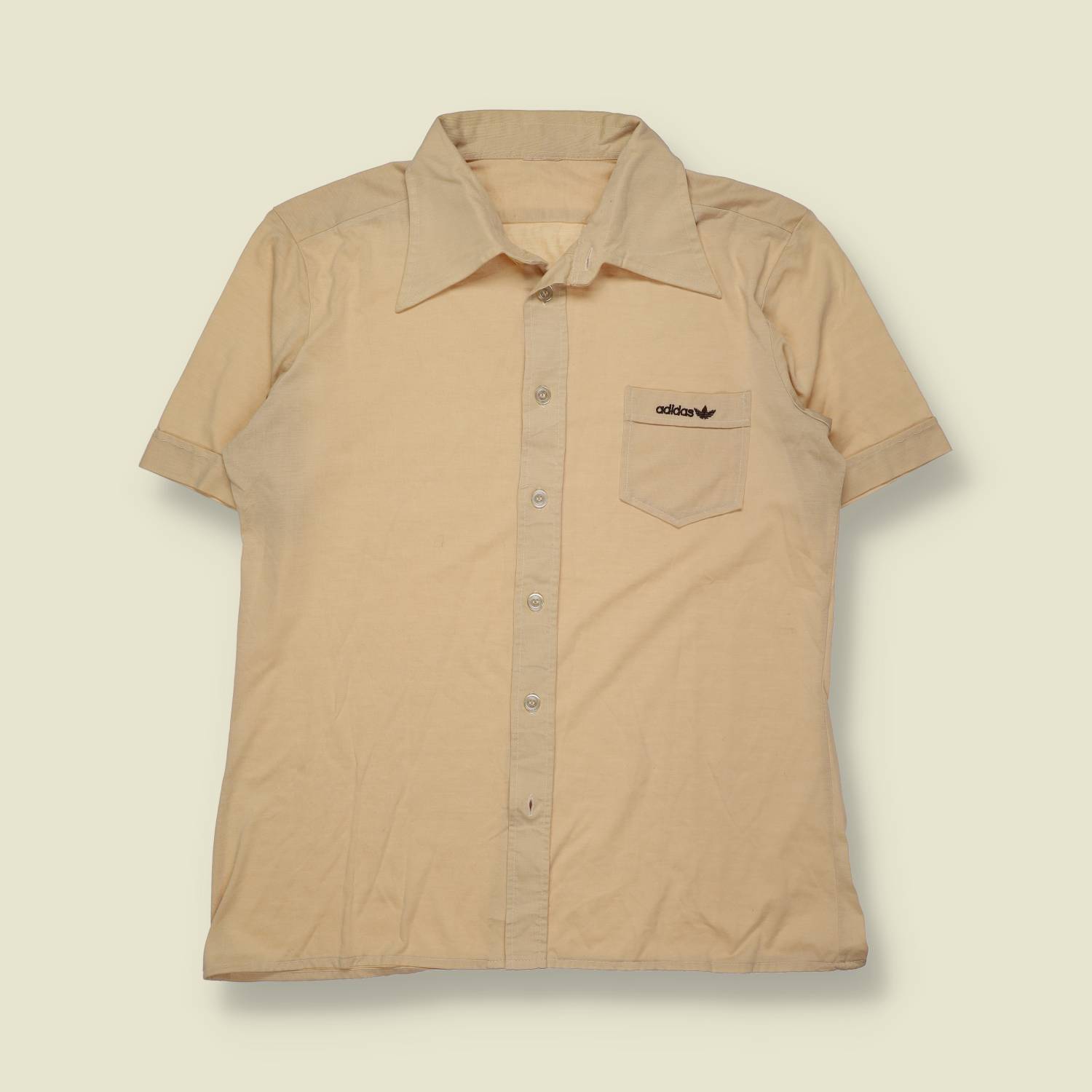 1970s | Adidas | Trefoil Shirt | Beige – S
