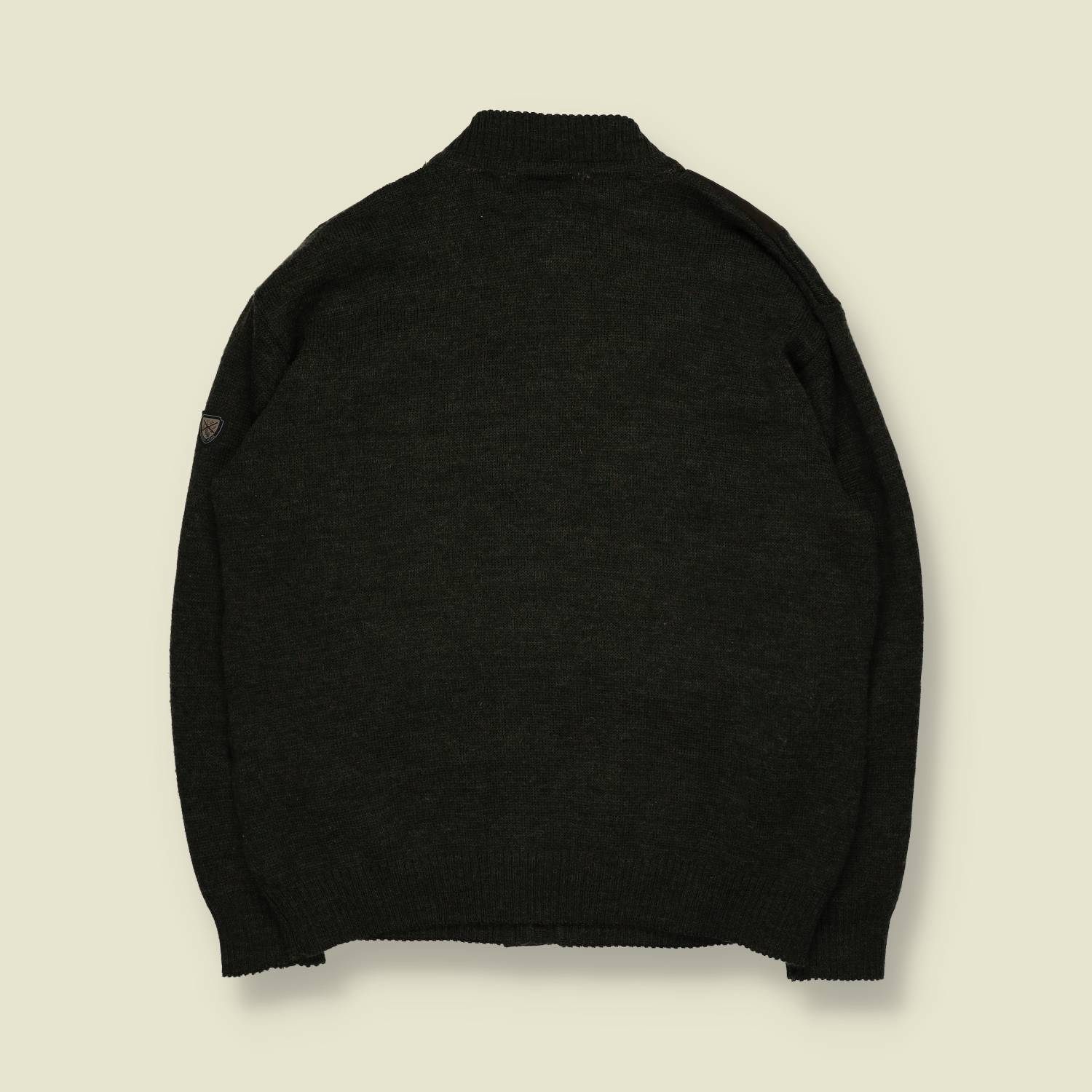 1970s-80s | J. Siemer | Made In Germany | Leather & Knit Cardigan | Brown – L