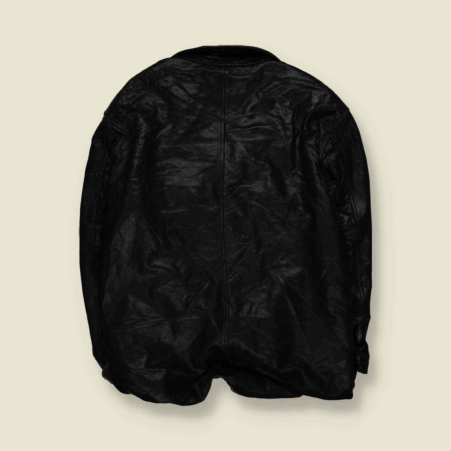 1990s | Leather Car Coat | Black – XXXL