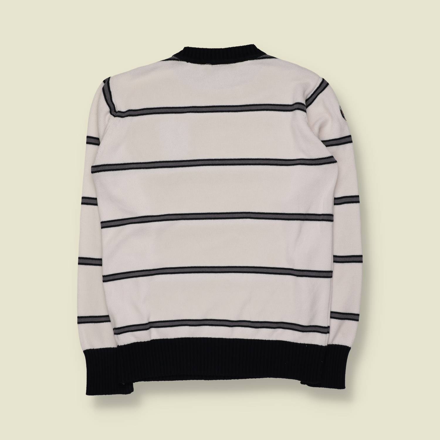 1980s | Royal Canadian Yachts | Nautical Knit Sweater | White & Navy – XS