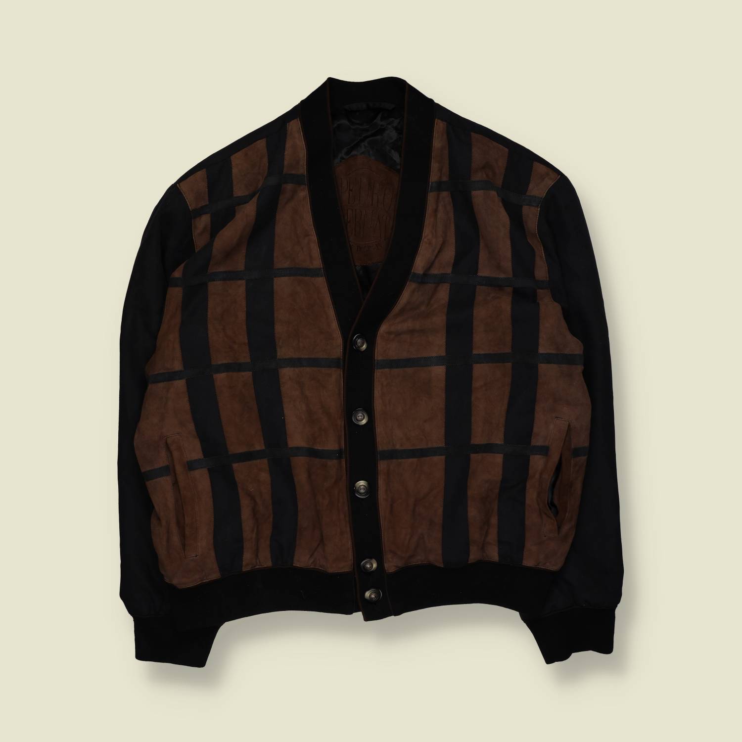 1980s | Peppo Bermat | Suede & Knit Jacket | Brown & Black – XXXL