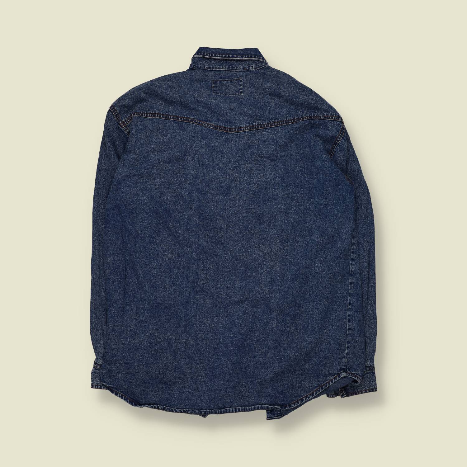 1980s | The Men’s Company | Denim & Suede Western Shirt | Blue – XXL