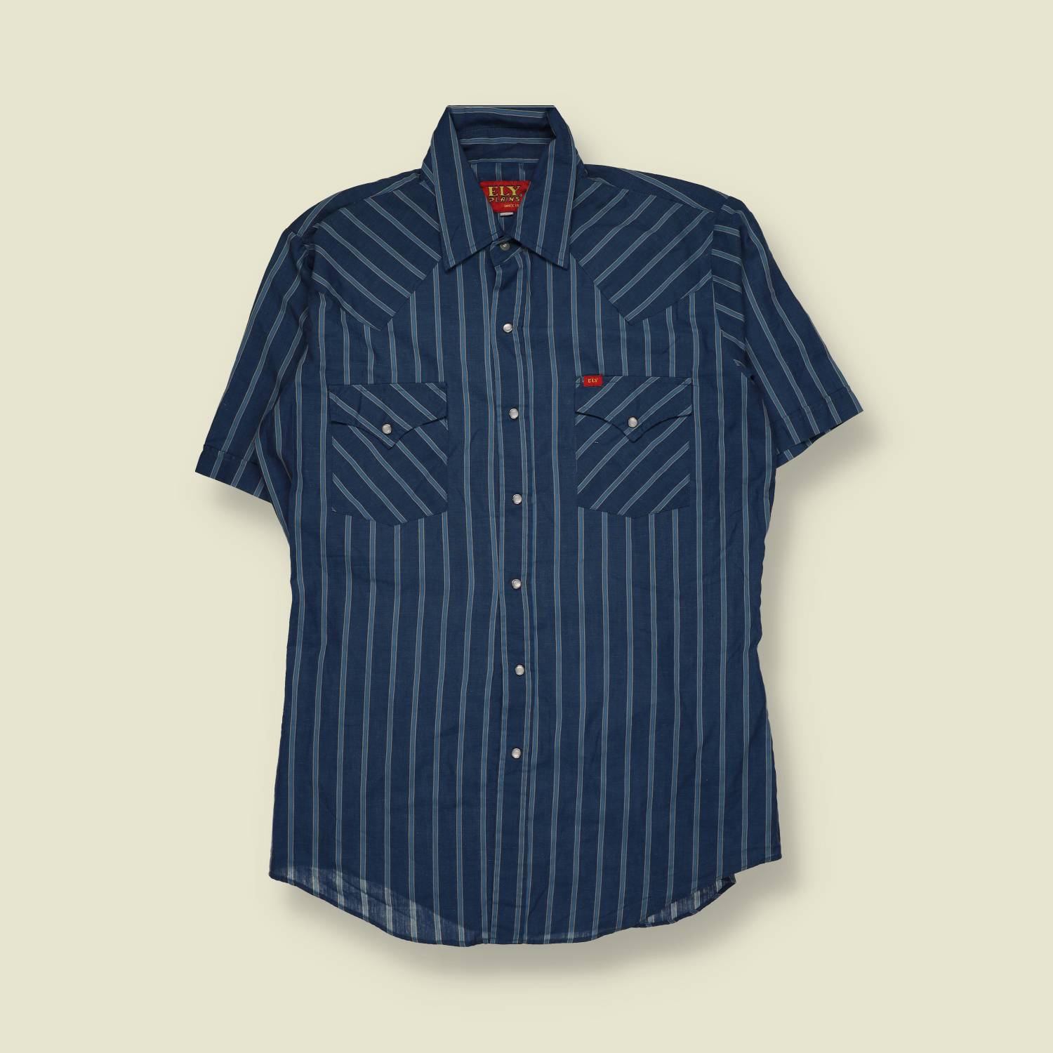 1980s | Ely | Western Shirt | Blue Stripe – M