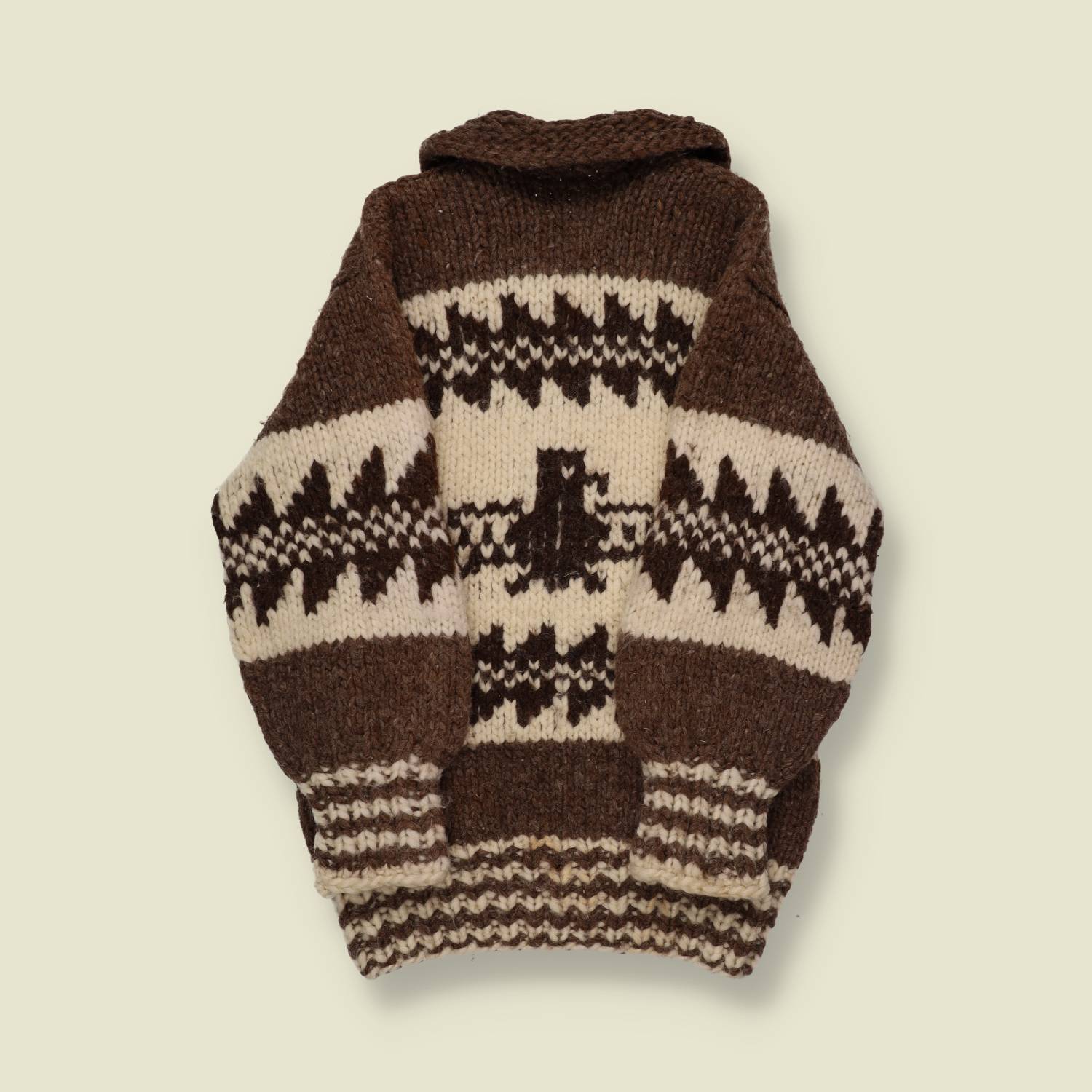 1970s Hand Knitted Cowichan Cardigan - XXS/XS
