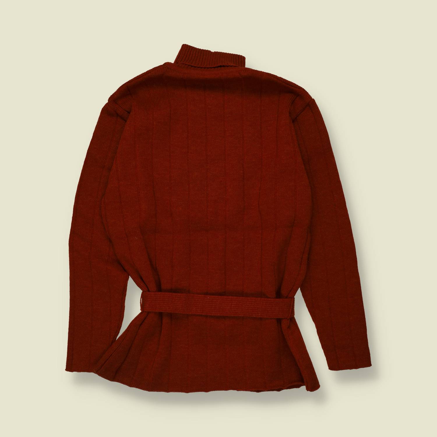 1970s | Style | Belted Roll Neck Jumper | Rust - 14