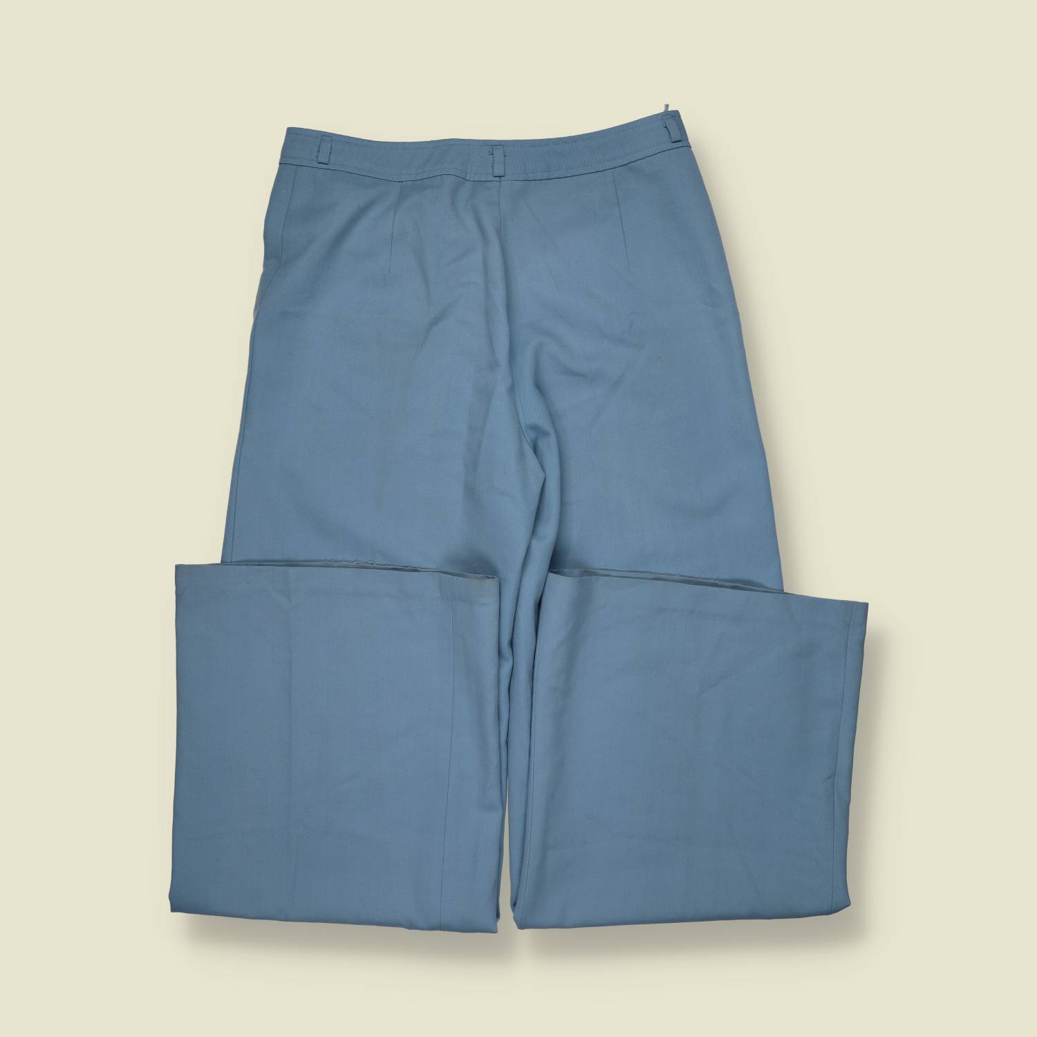 1970s | Trevira | Flared Trousers | Blue – w30