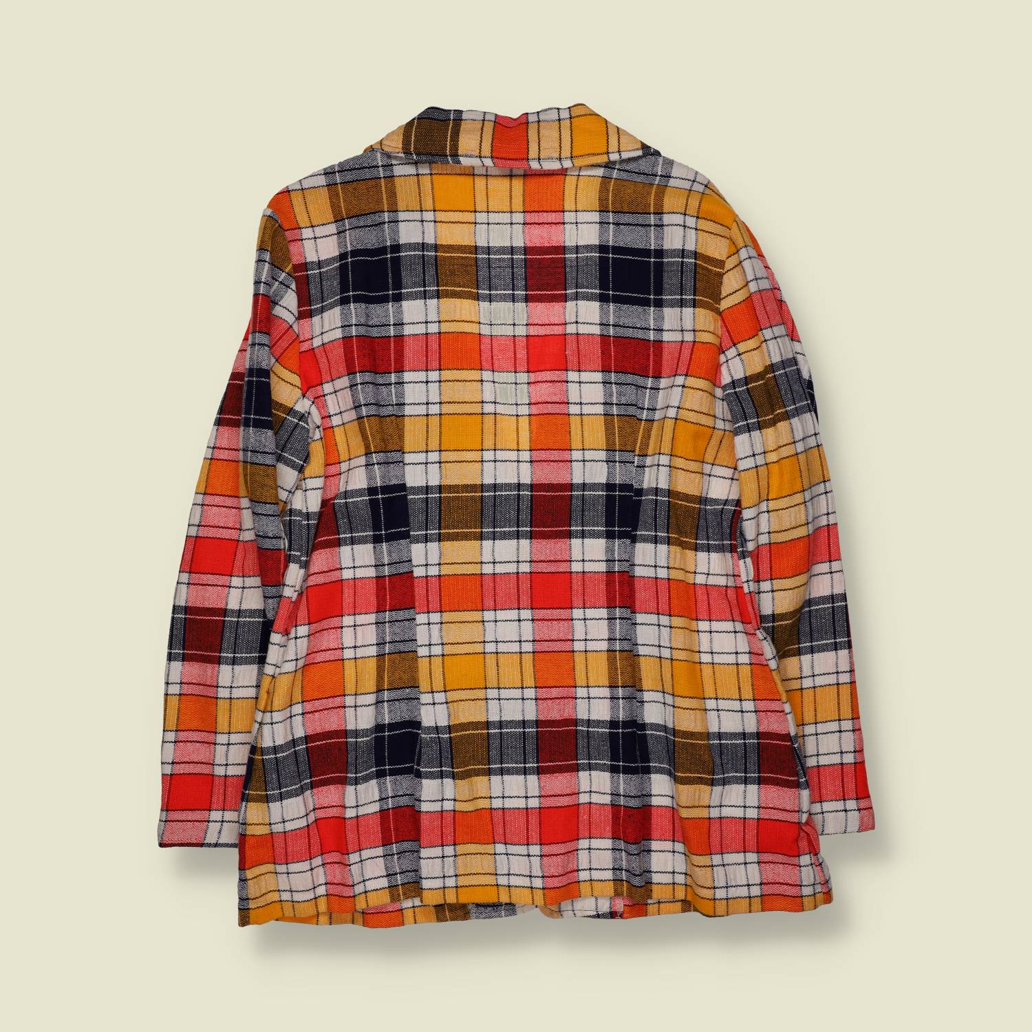 1970s | Plaid Blazer | Red Orange Check - 12
