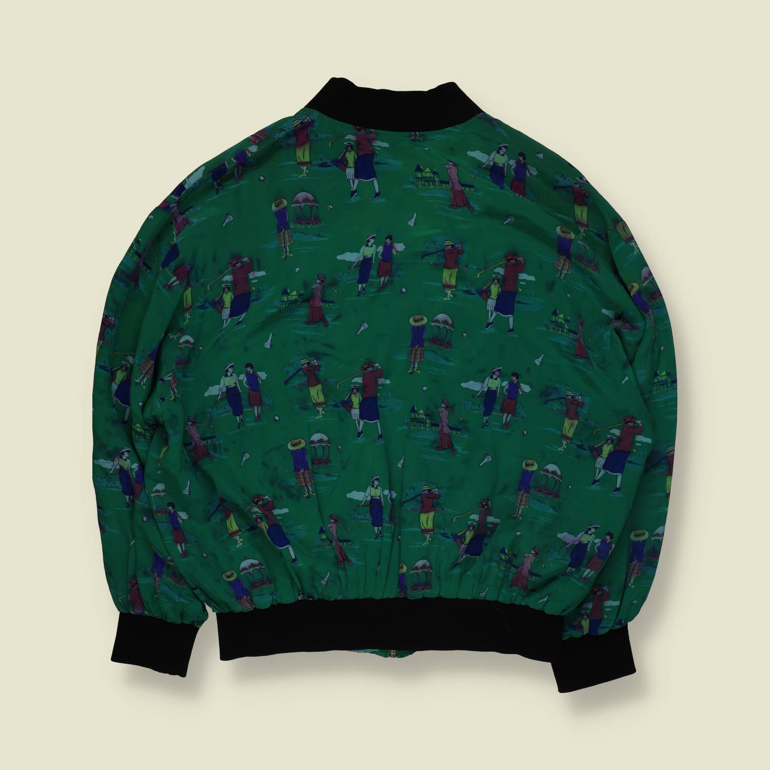 1980s | Bomber Jacket | Novelty Print | Green - 22