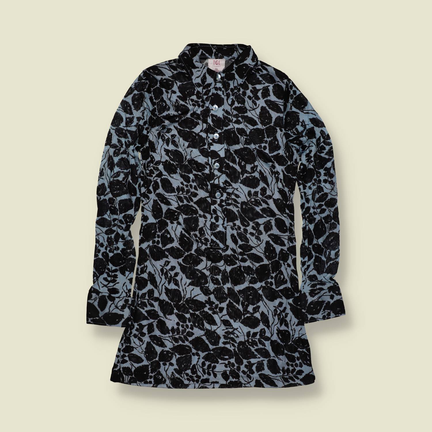 1970s | TGL | Acetate Mini Dress | Floral Print - 4