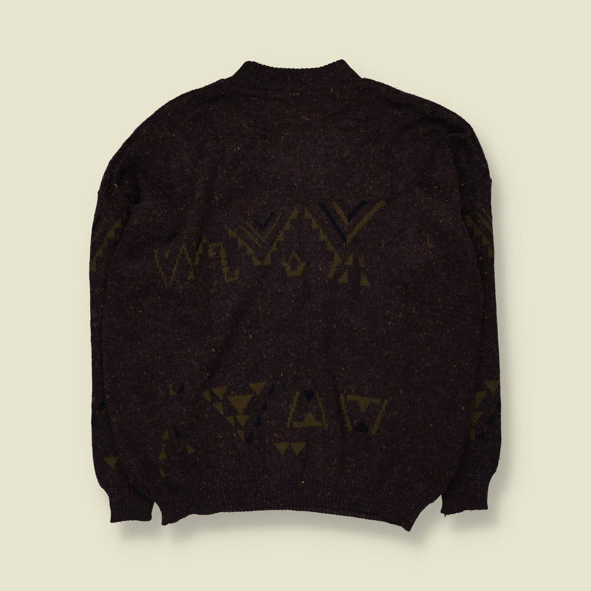 1980s | Angelo Litrico | Aztec Knit Jumper | Brown/Olive - XXL
