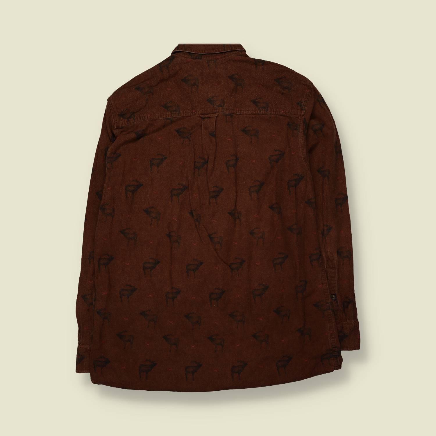 2000s | Woolrich | Elk Print Flannel Shirt | Brown - XXL