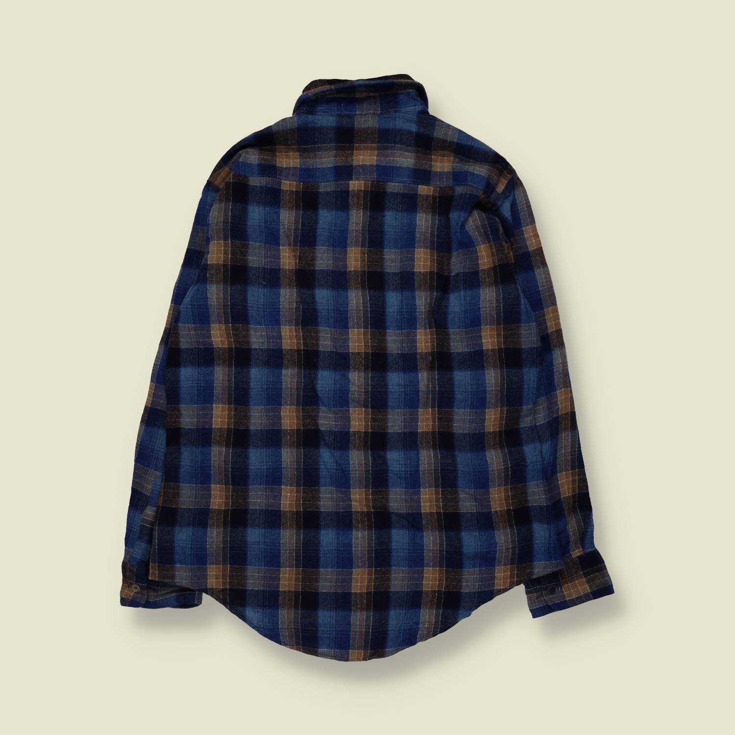 1970s/1980s | Vanderbilt | Wool Shirt | Blue/Tan Plaid - M