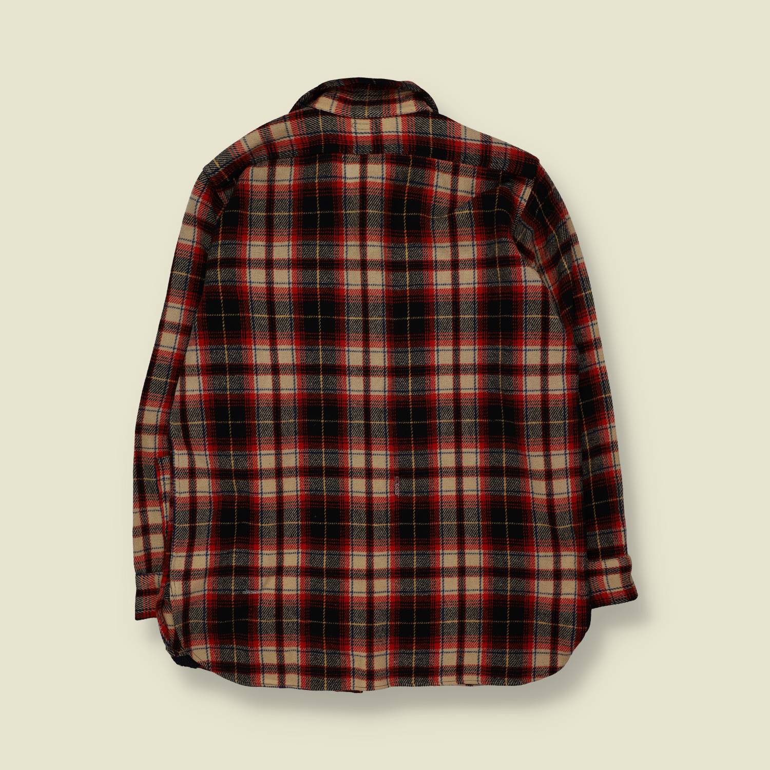 1940s/1950s | Kleinhans | Wool Shirt | Red/Tan Plaid - L