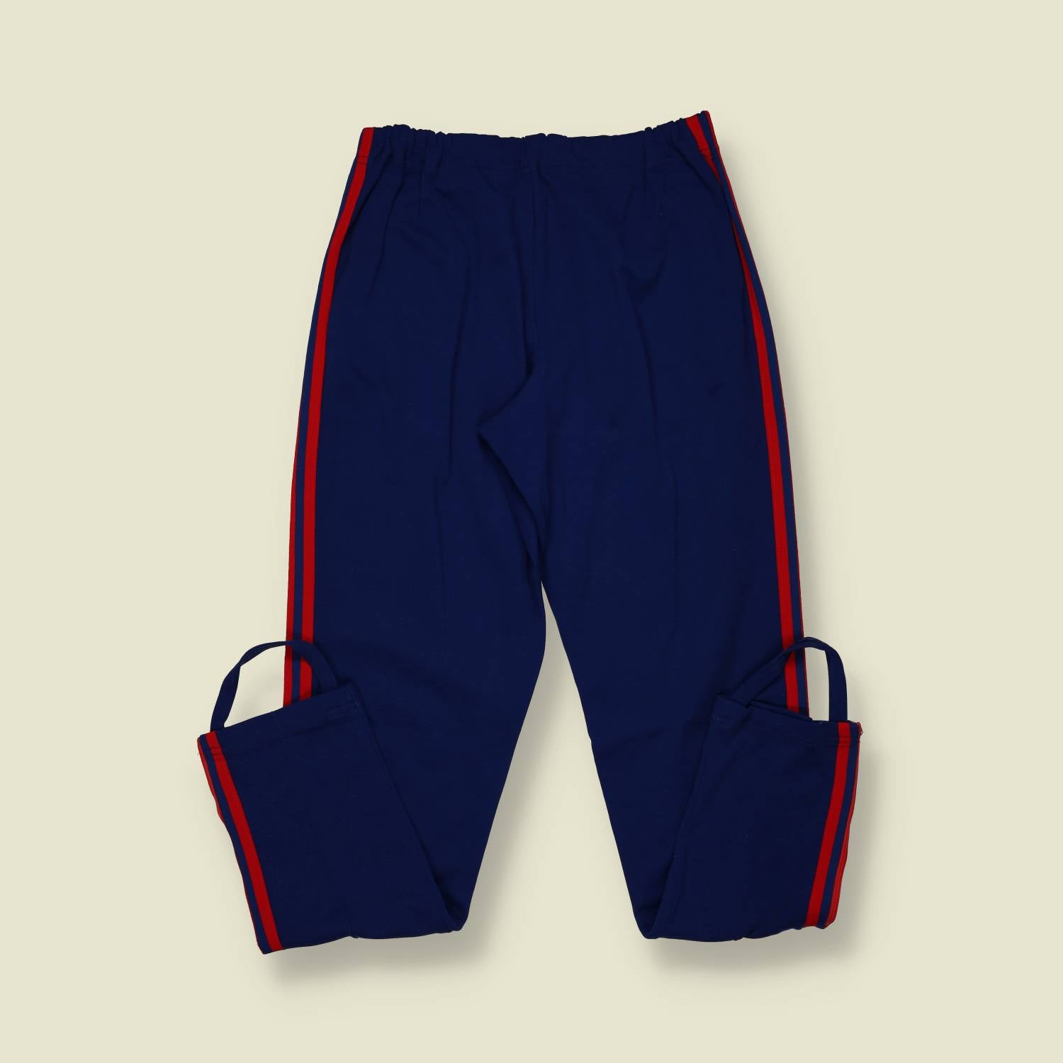 1970s | Adidas | Navy Track Pants – Red Triple Stripe - w24-32