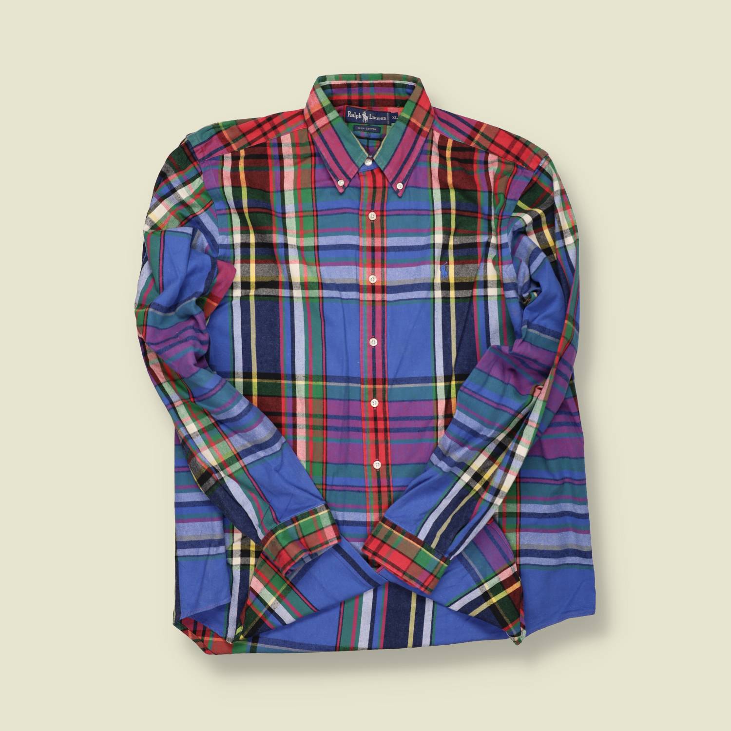 1990s | Ralph Lauren | Madras Check Oxford Shirt – Multi – XL