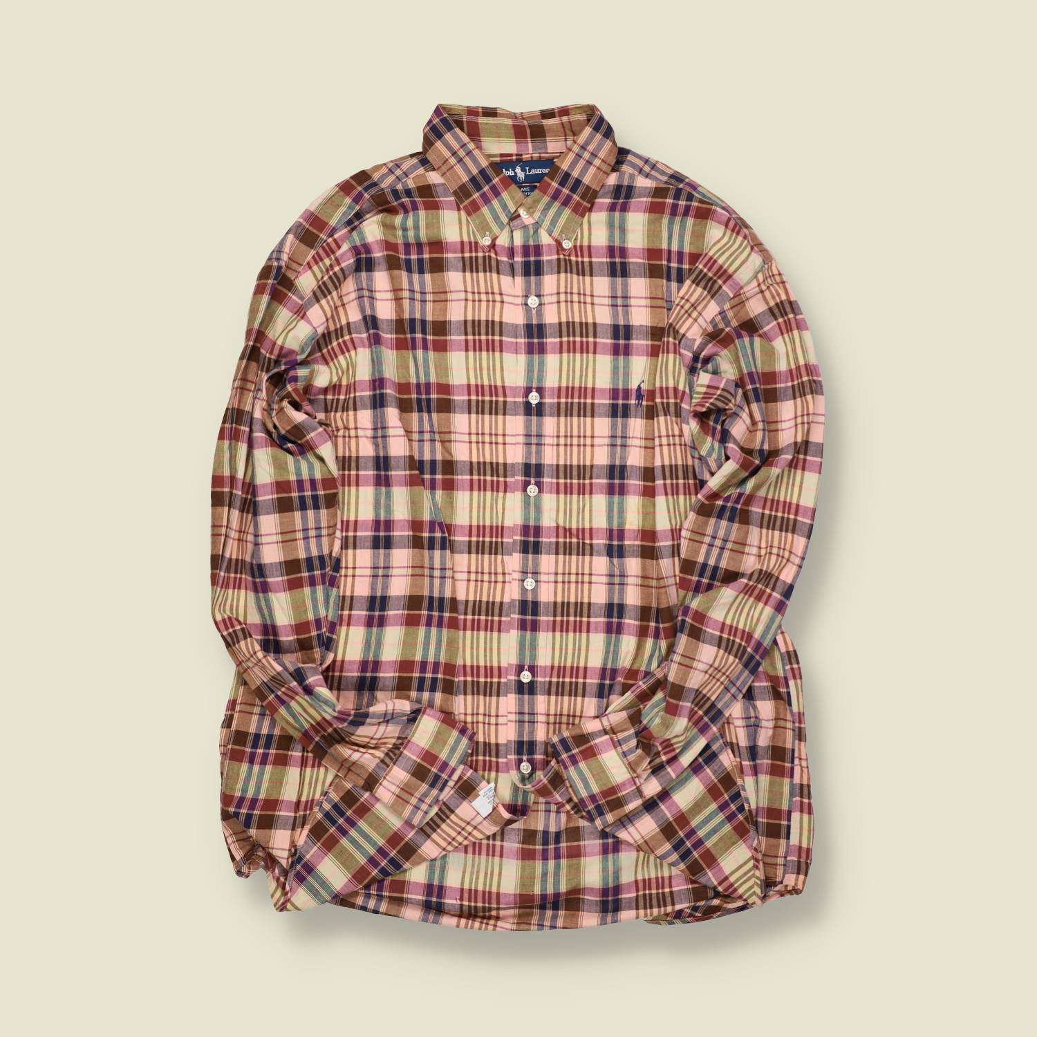 1990s | Ralph Lauren | Madras Check Oxford Shirt – Pastel Multi - M/L