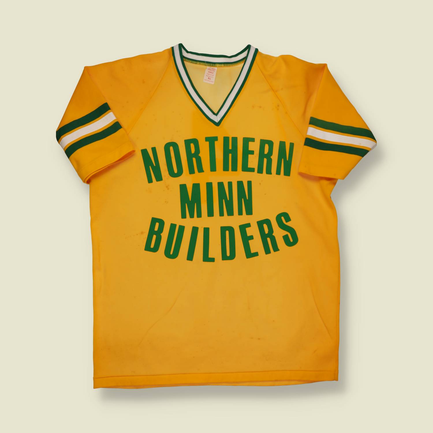 1970s | Russell Athletic | “Northern Minn Builders” Jersey – Gold & Green - S